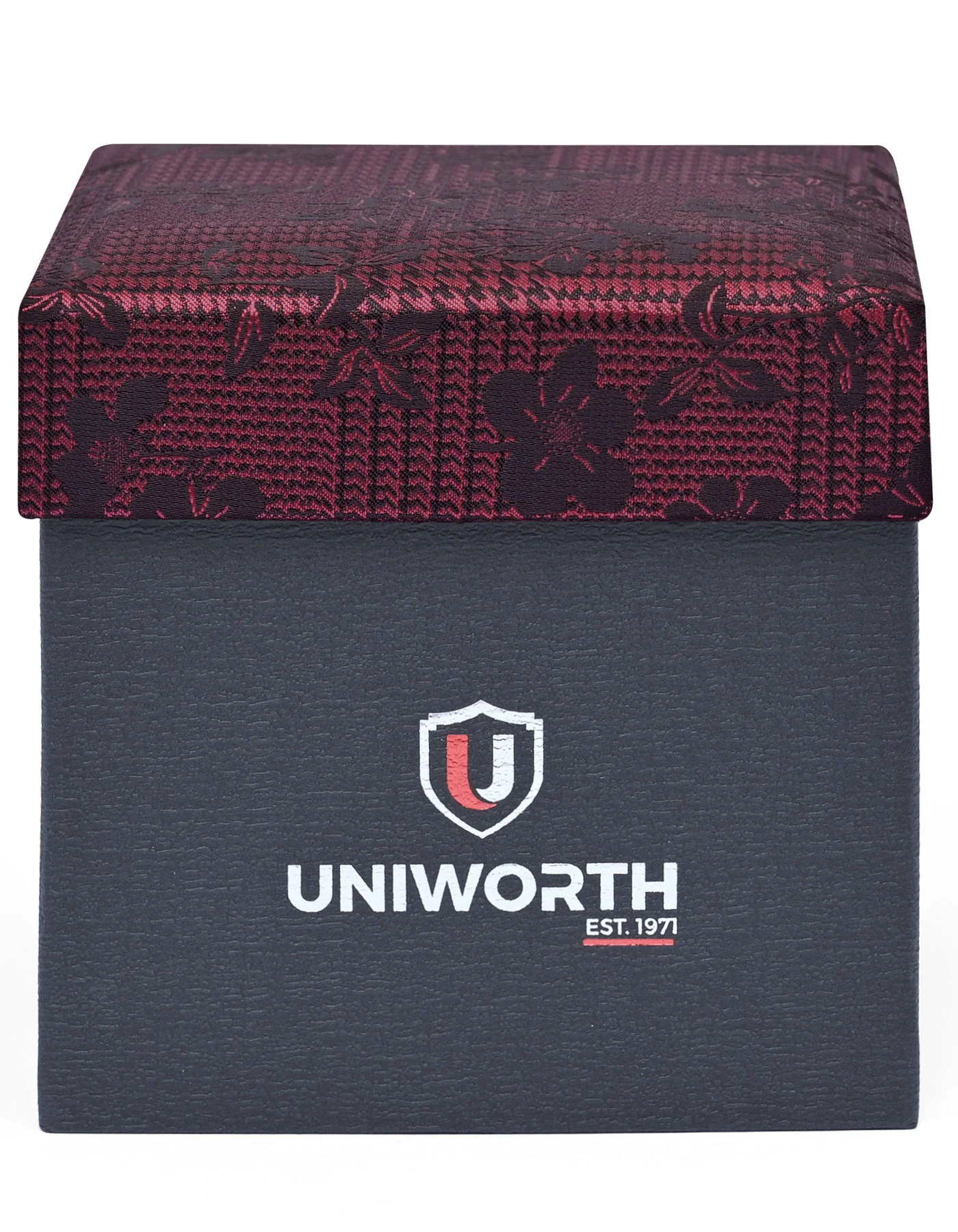 Maroon Geometric Cufflink Tie Set - Image 3