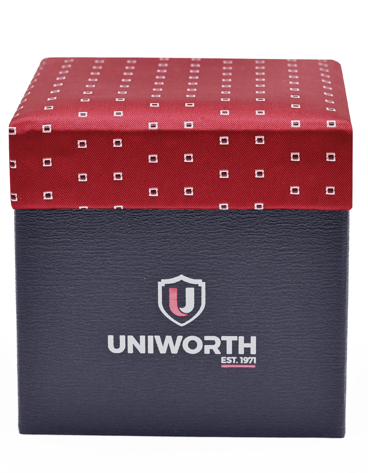 Maroon Geometric Cufflink Tie Set - Image 3
