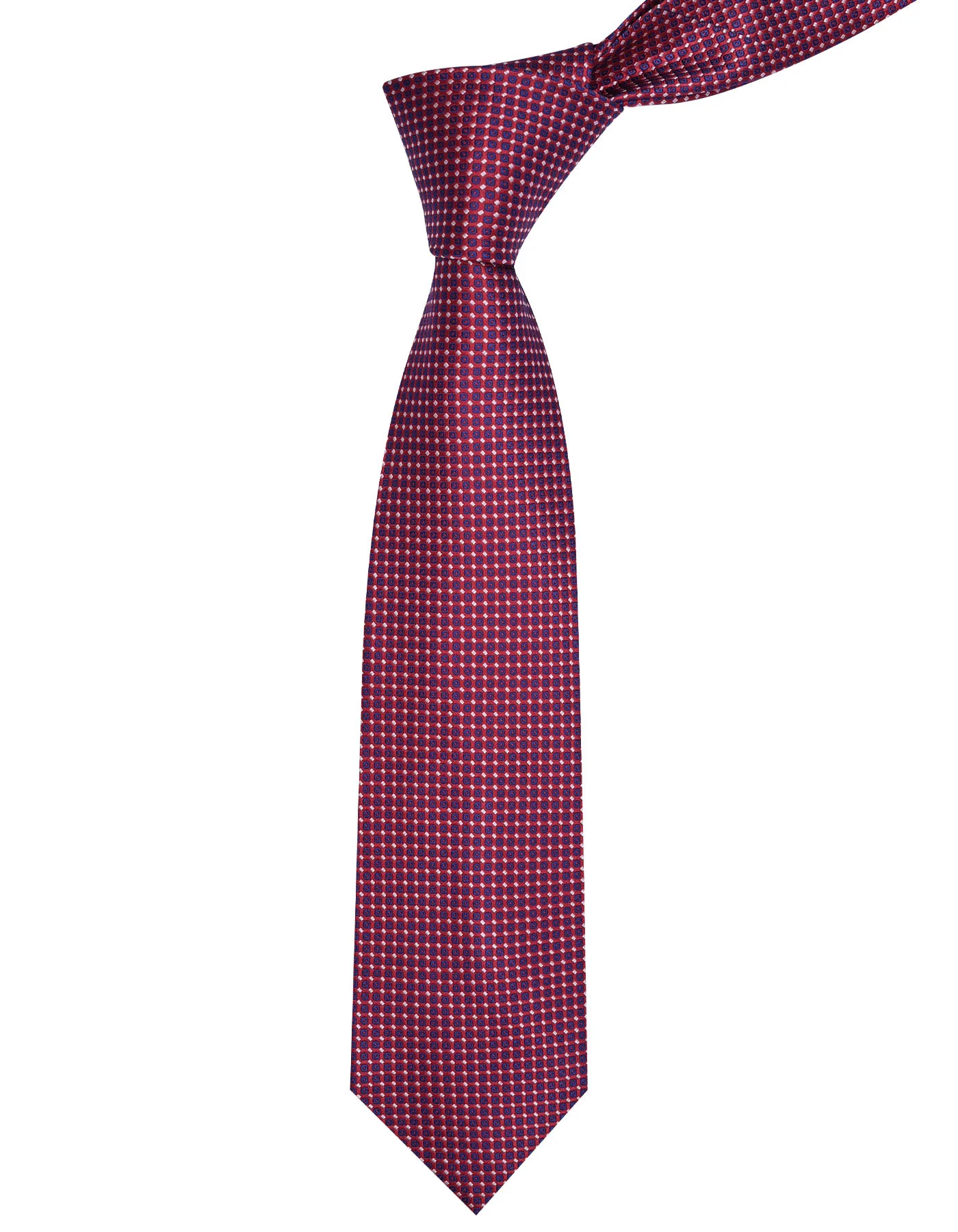 Maroon Geometric Tie - Image 2