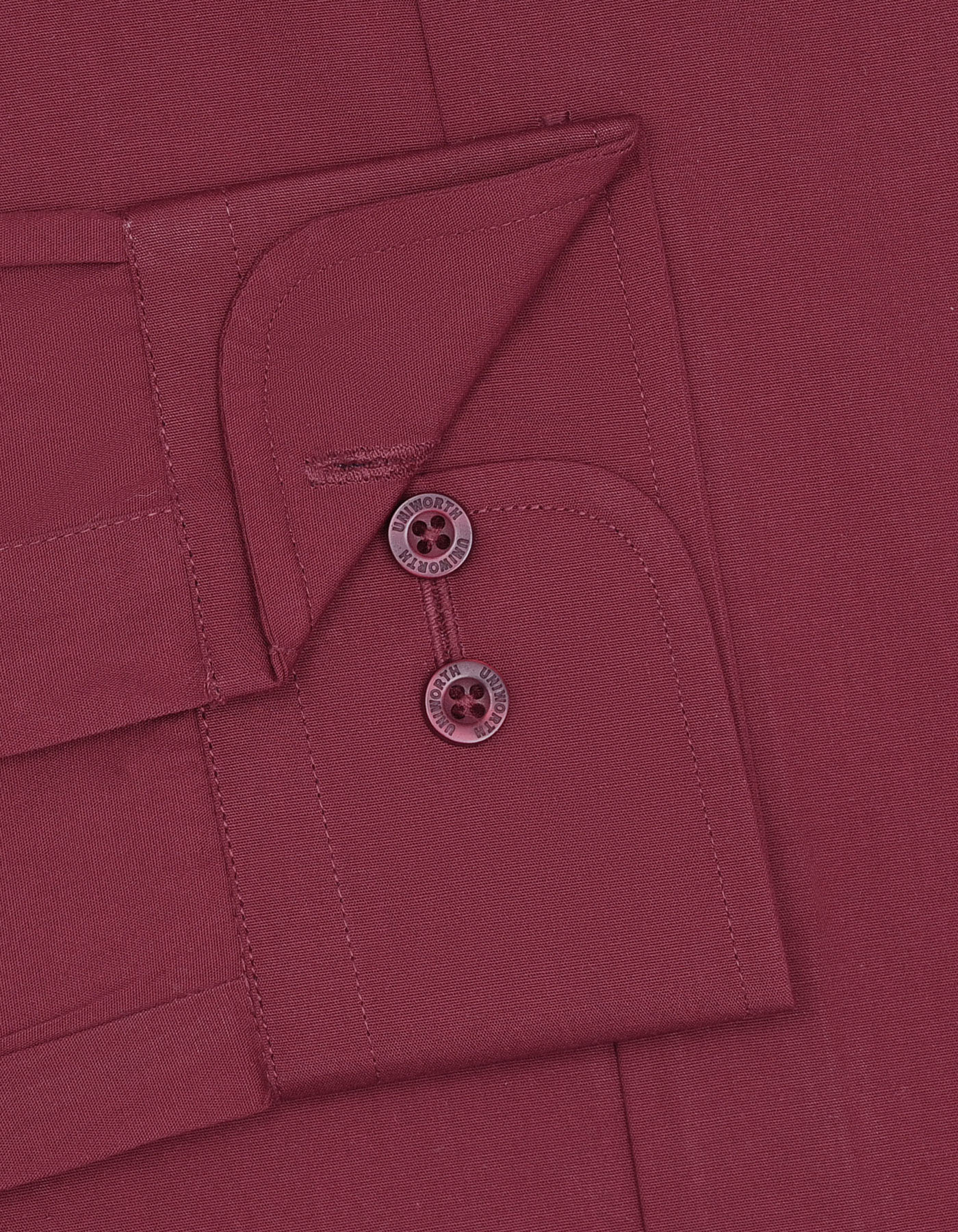 Maroon Plain Classic Fit Shirt - Image 3