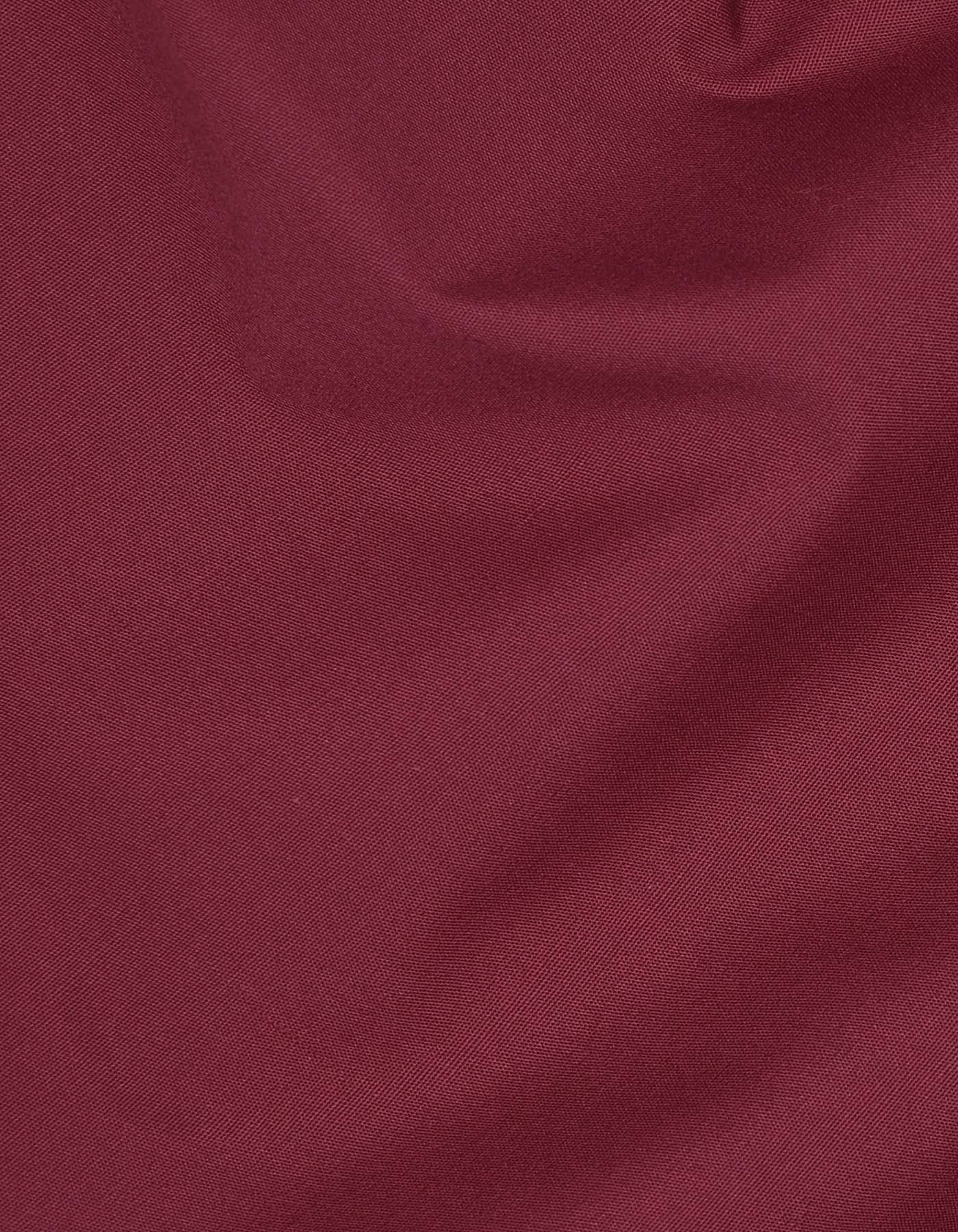Maroon Plain Classic Fit Shirt - Image 4
