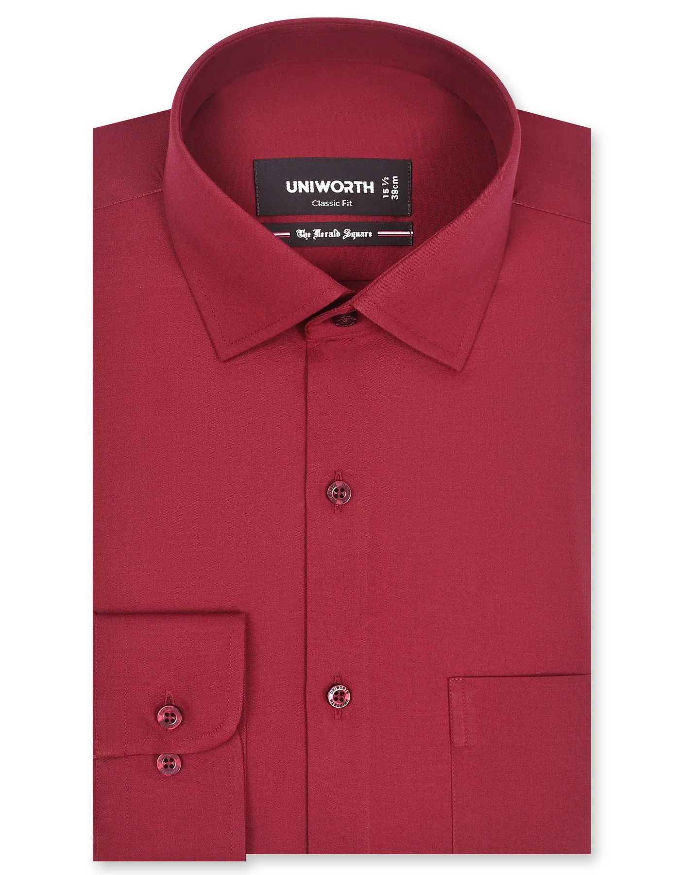 Maroon Plain Classic Fit Shirt