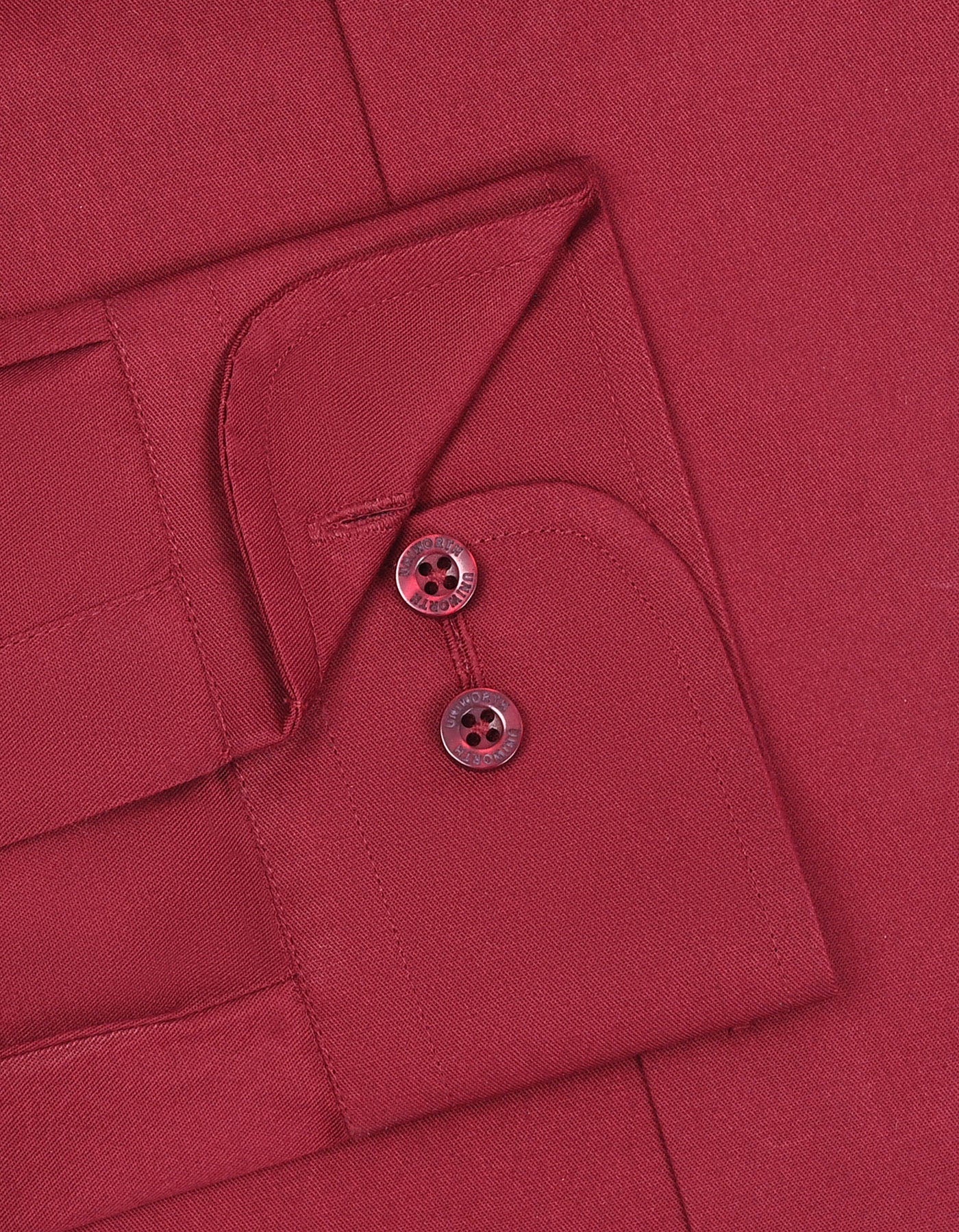 Maroon Plain Classic Fit Shirt - Image 3