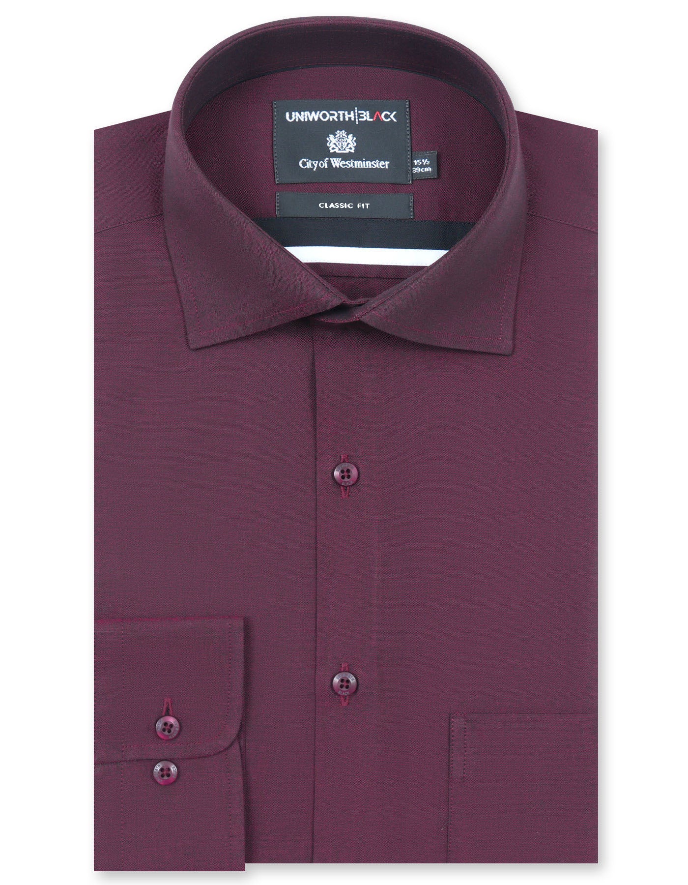 Maroon Plain Classic Fit Shirt