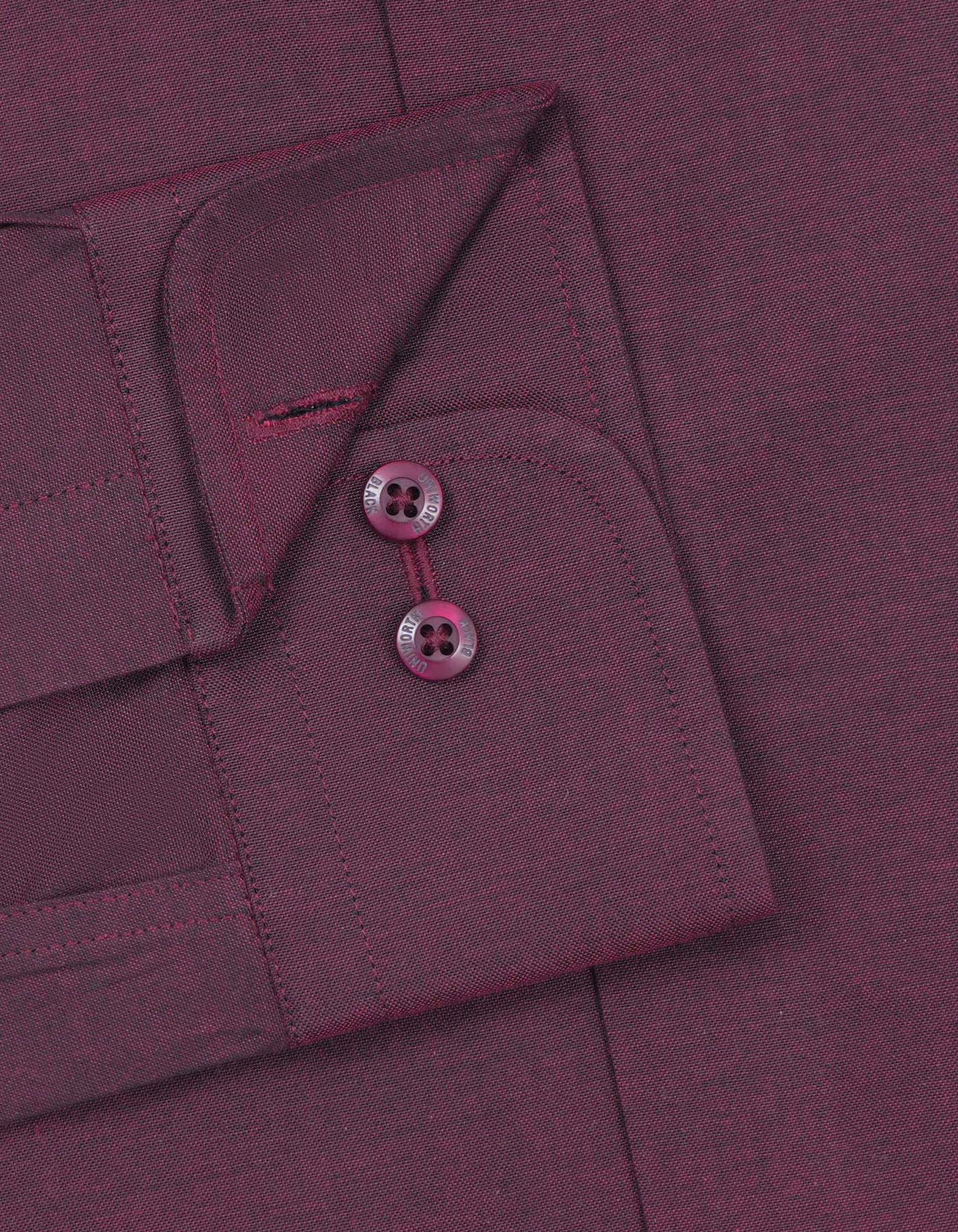 Maroon Plain Classic Fit Shirt - Image 3