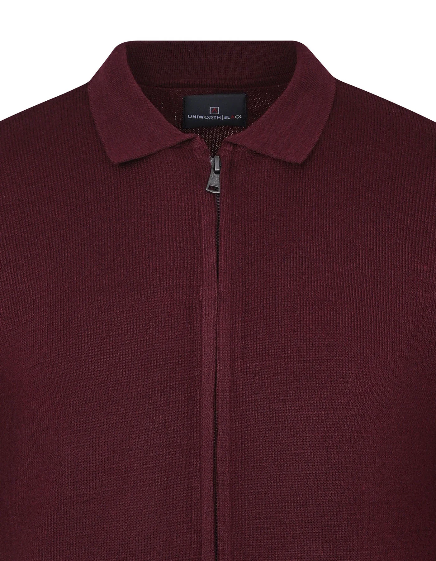 Maroon Plain Full Zipper Sweater - Image 5