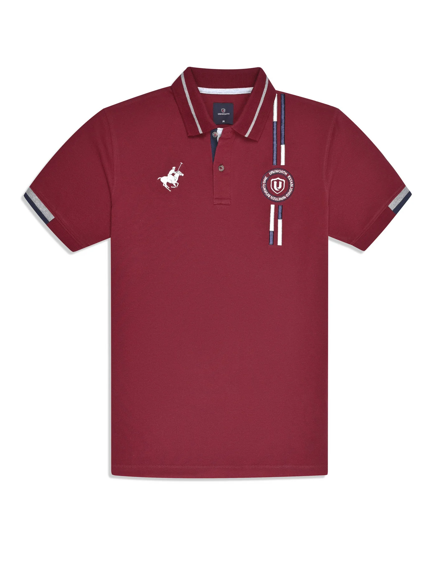 Maroon Plain Pique Polo Shirt