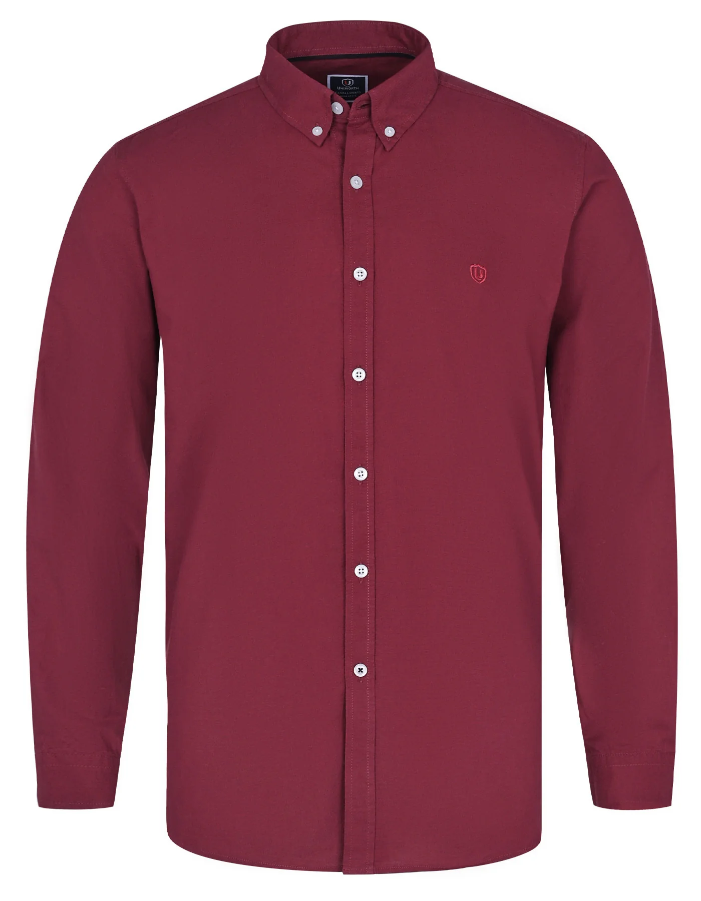 Maroon Plain Regular Fit Casual Shirt - Image 3