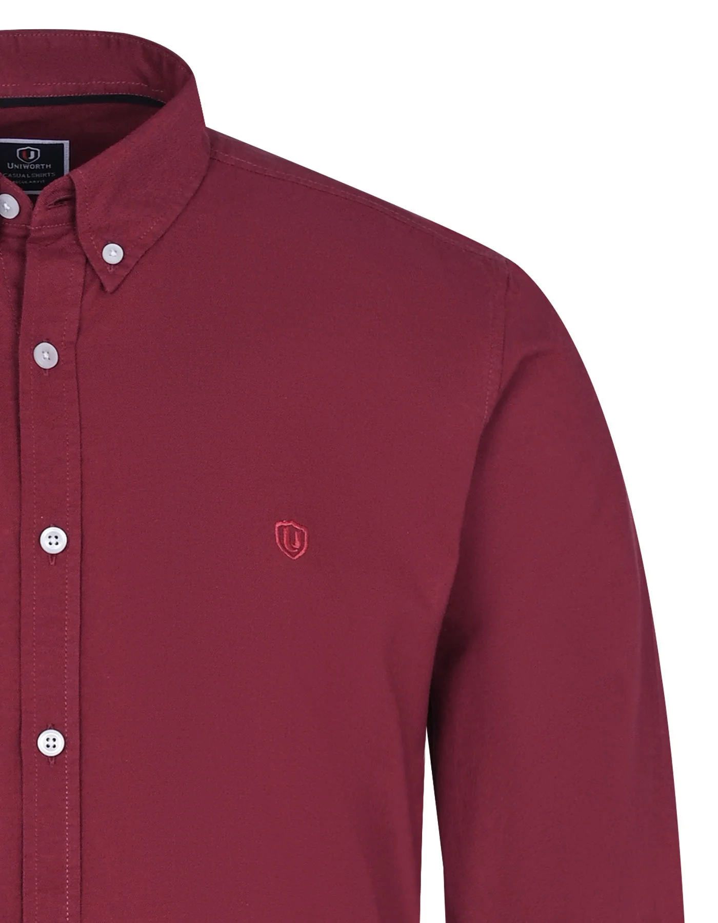 Maroon Plain Regular Fit Casual Shirt - Image 5