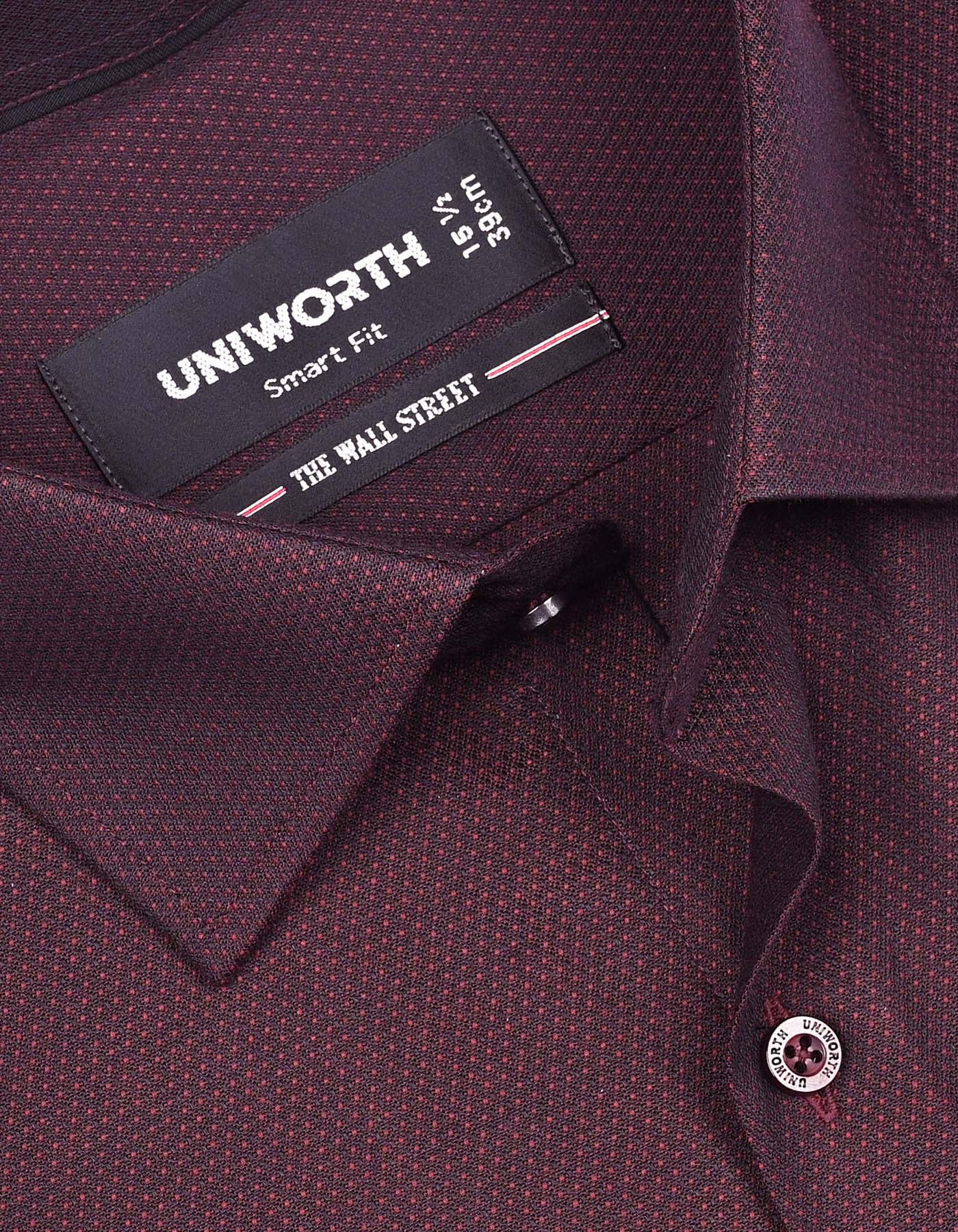 Maroon Self Tailored Smart Fit Shirt - Image 2
