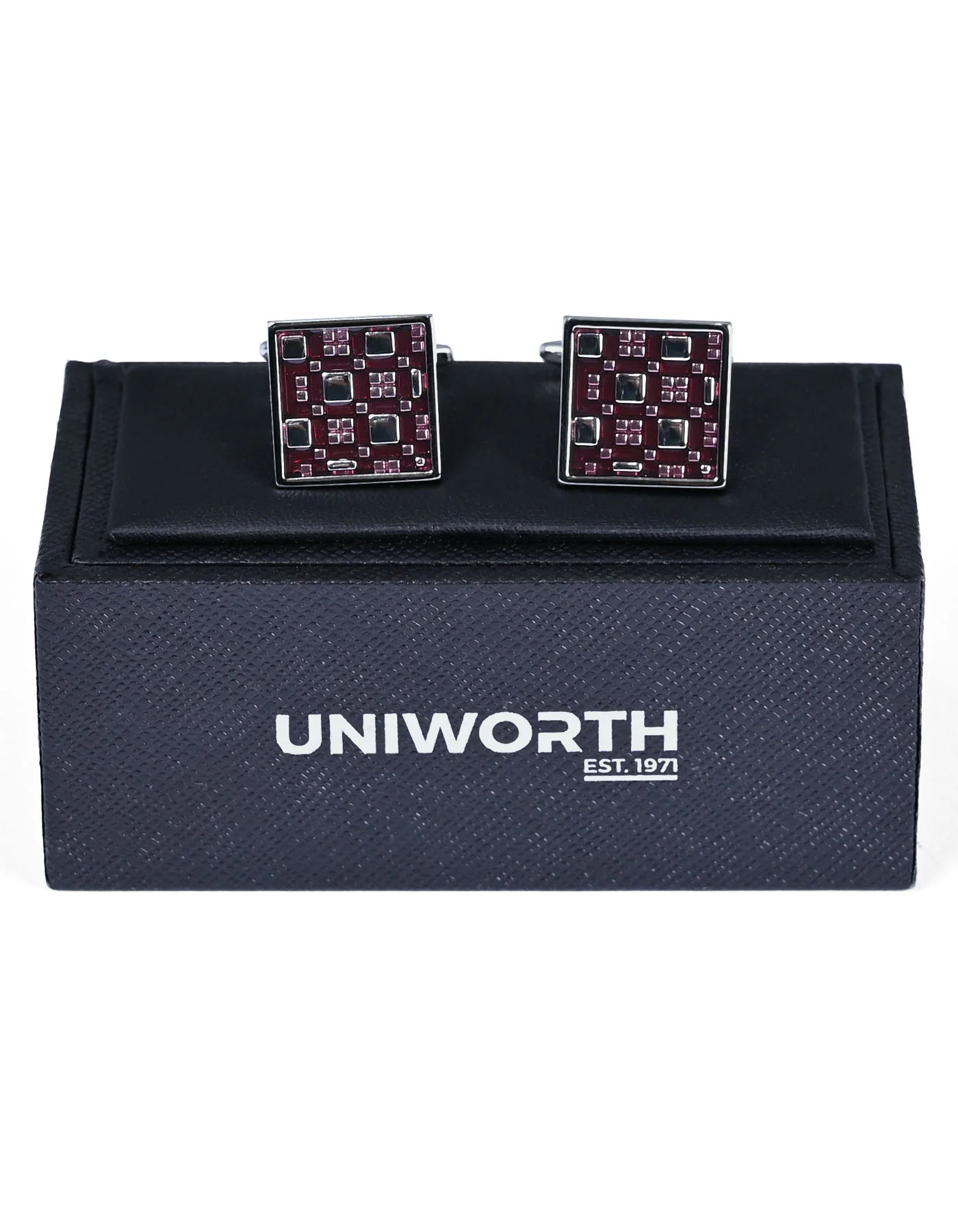 Maroon Square Cufflink - Image 2