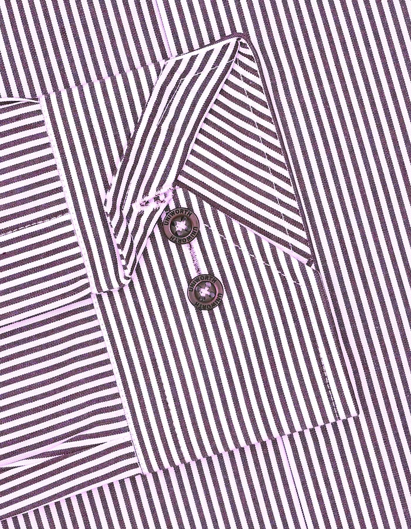 Maroon Stripe Classic Fit Shirt - Image 3