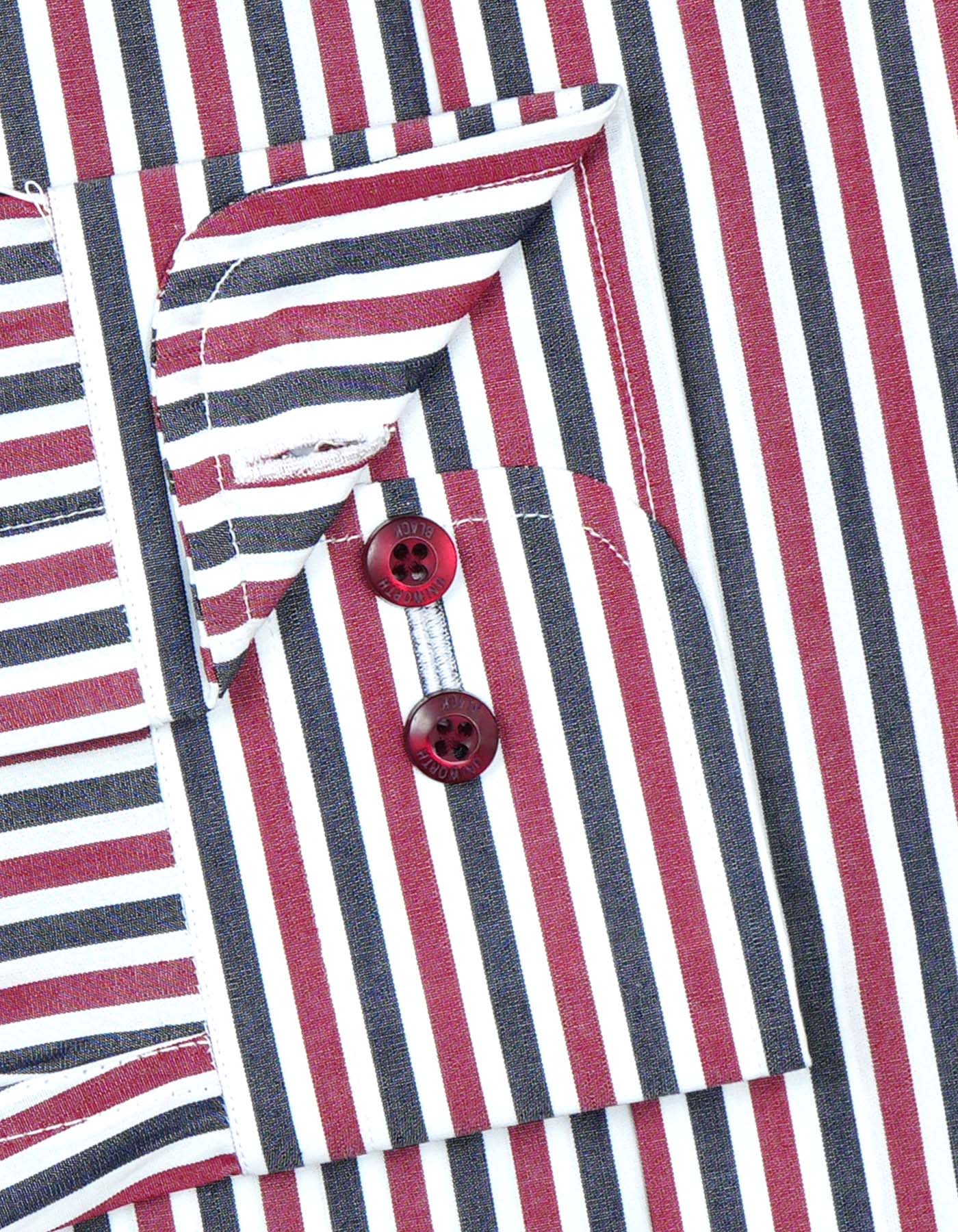 Maroon Stripe Classic Fit Shirt - Image 3