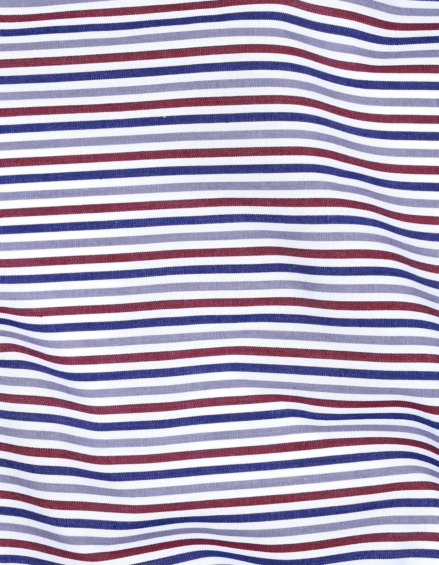 Maroon Stripe Classic Fit Shirt - Image 4