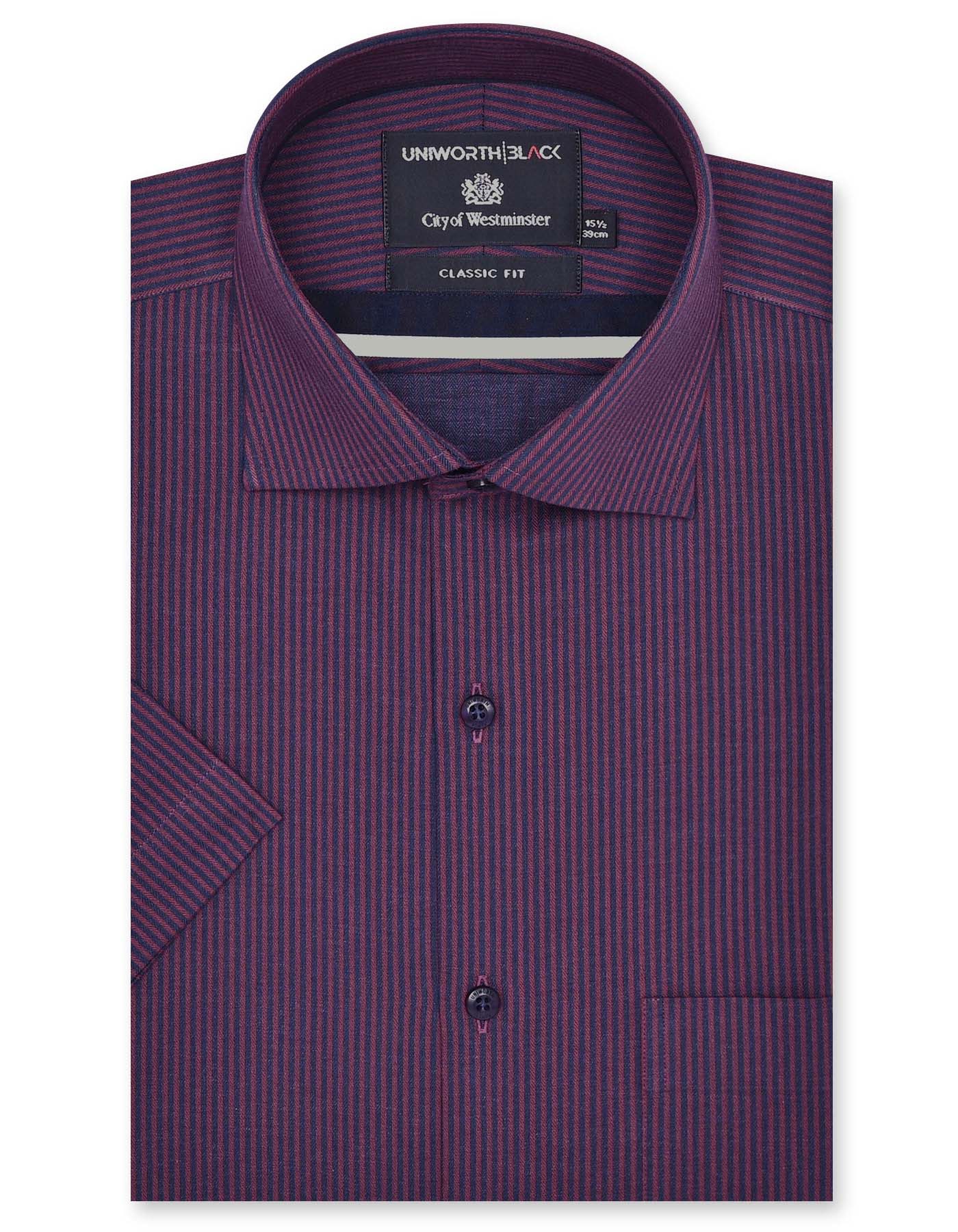 Maroon Stripe Classic Fit Shirt