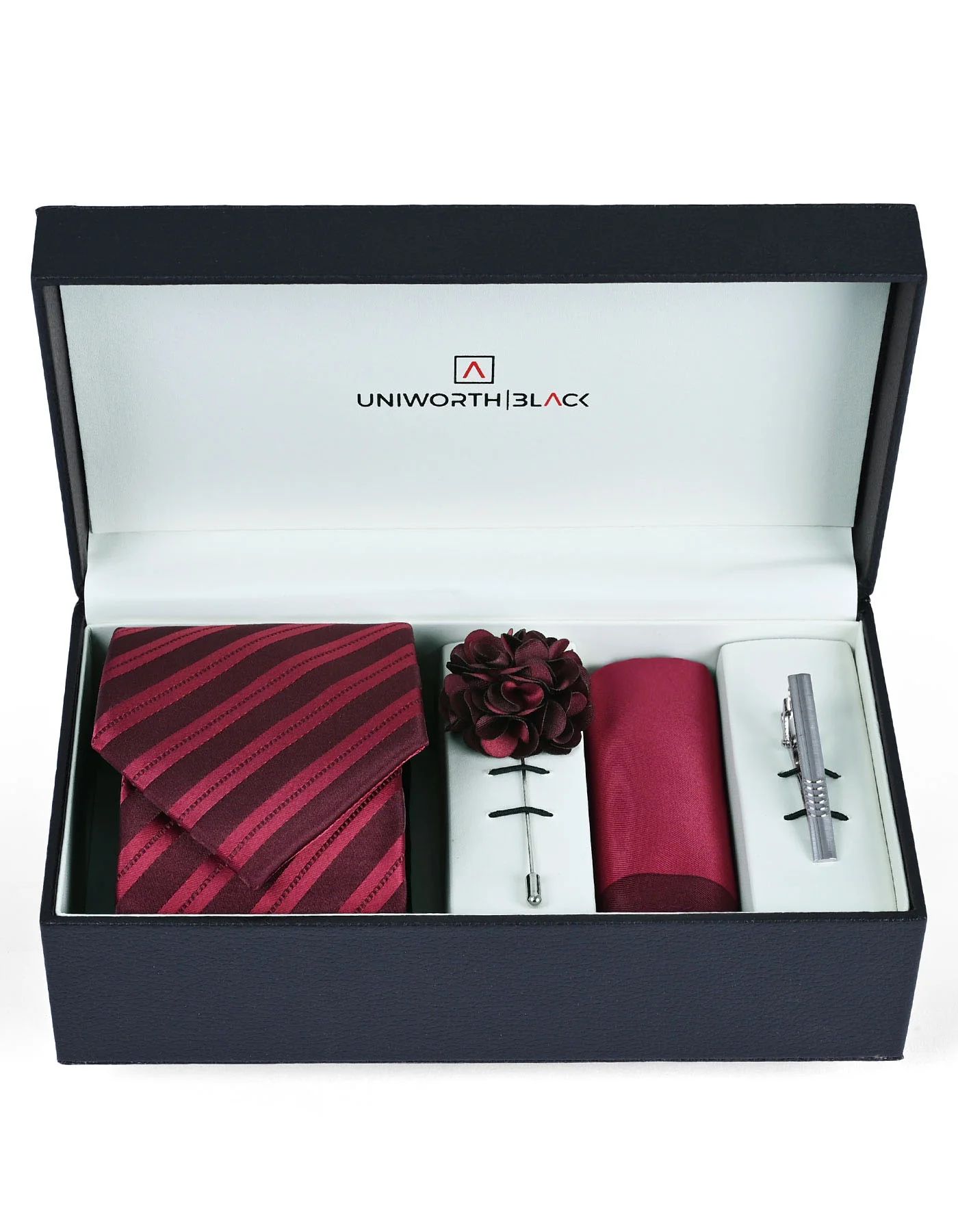 Maroon Stripe Men Accessories Box