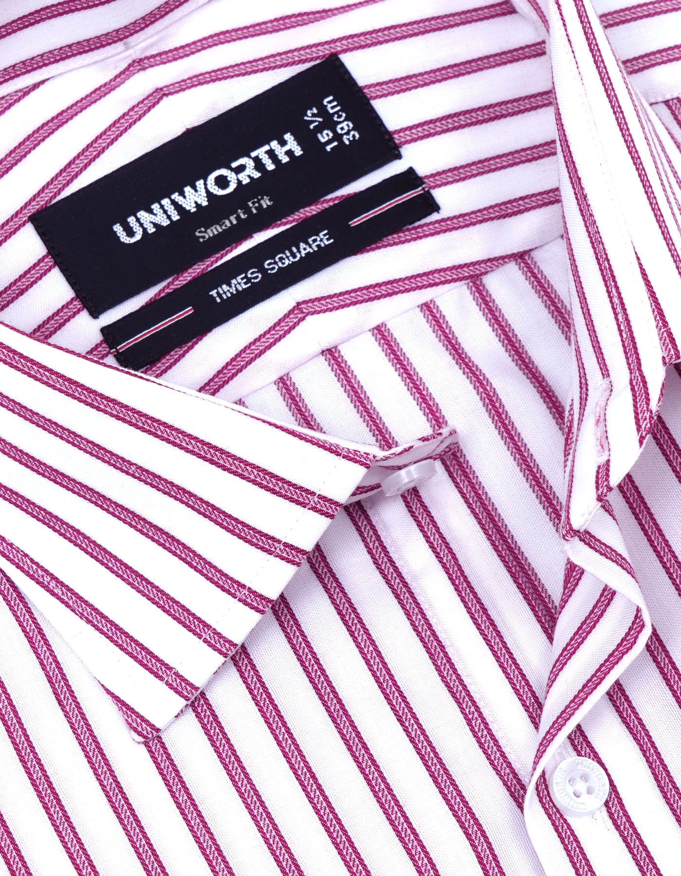 Maroon Stripe Tailored Smart Fit Shirt - Image 2