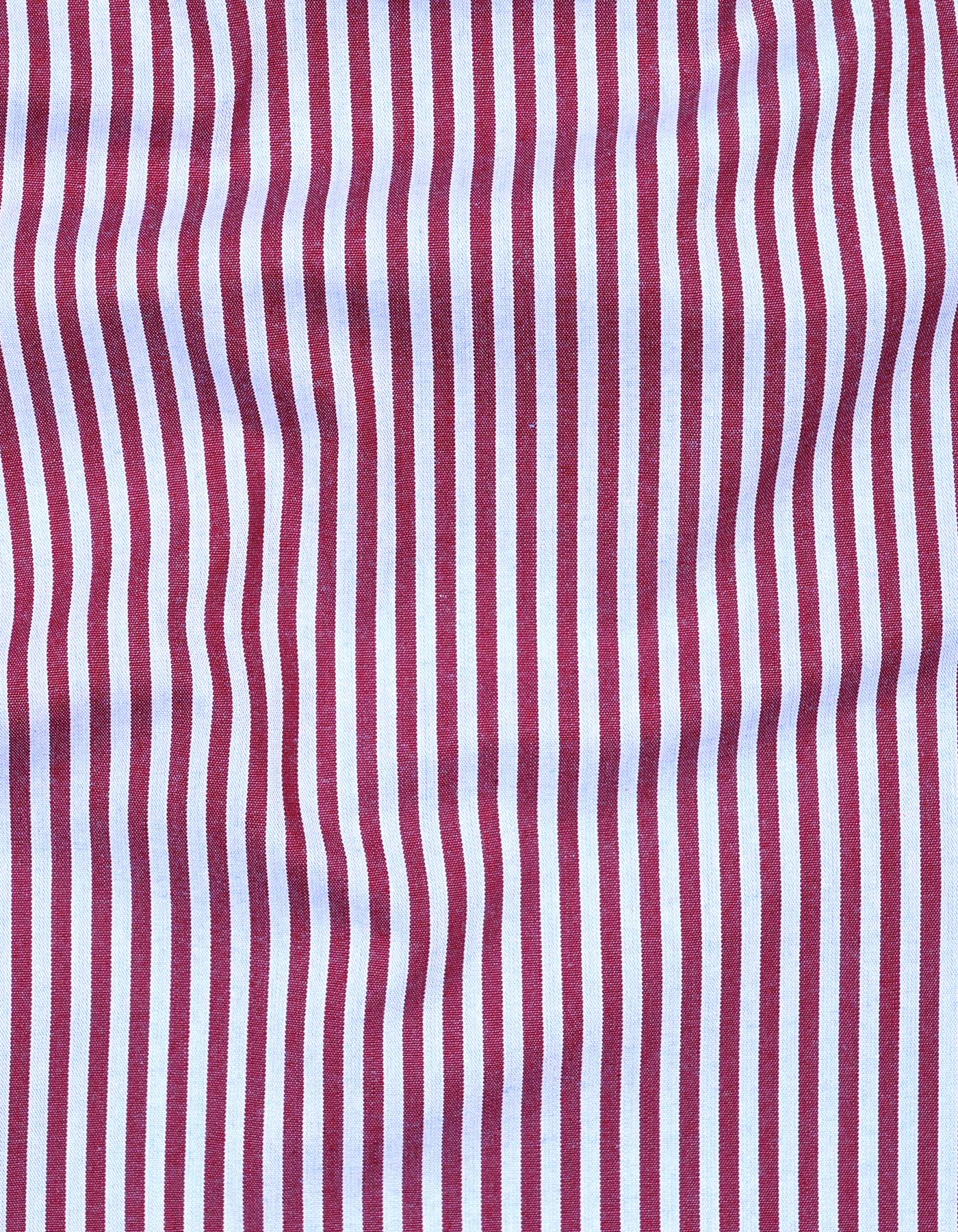 Maroon Stripe Tailored Smart Fit Shirt - Image 4