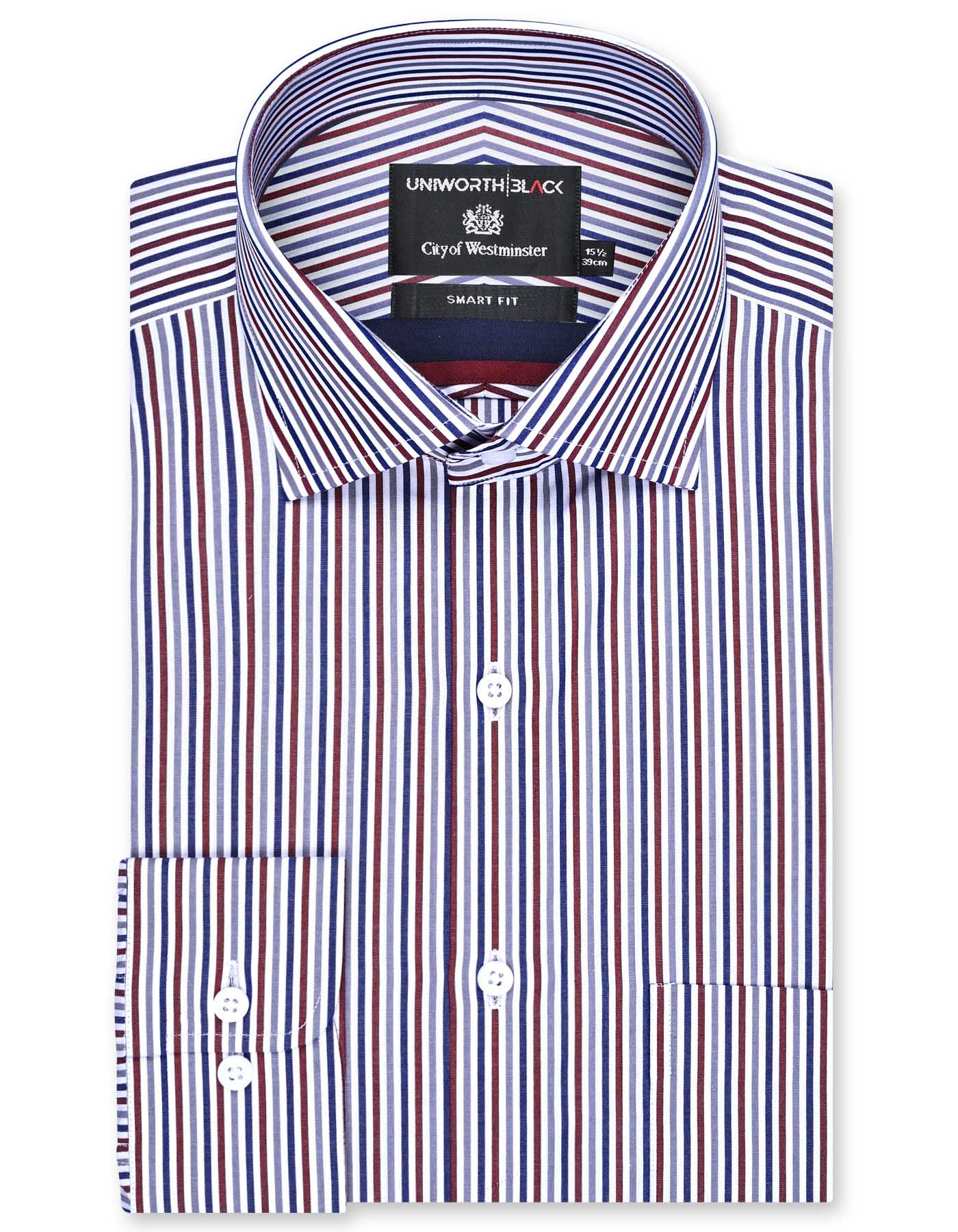 Maroon Stripe Tailored Smart Fit Shirt