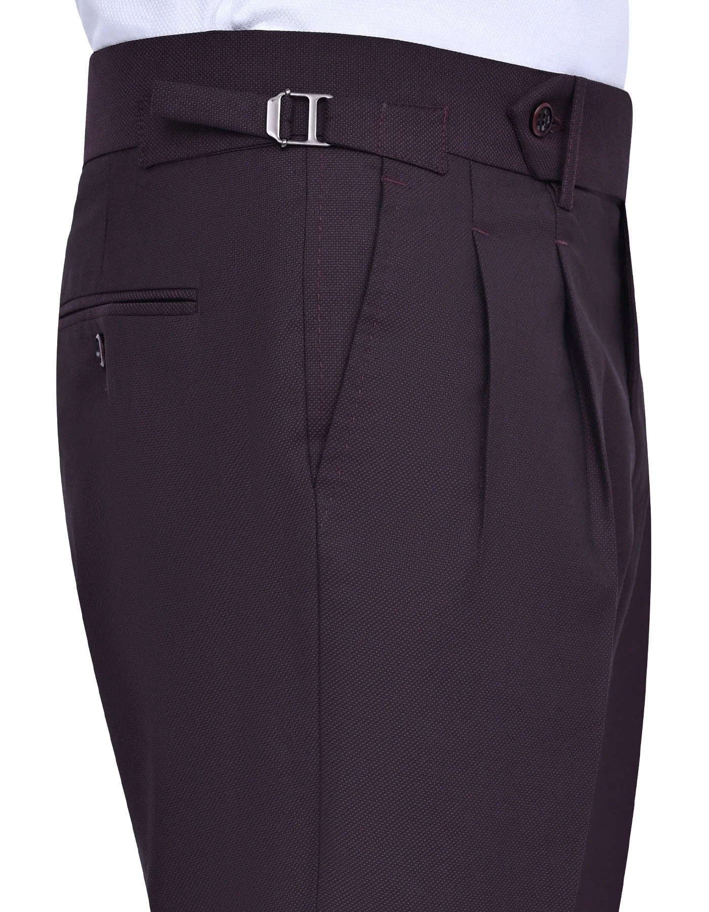 Maroon Texture Tailored Smart Fit Suit - Image 3