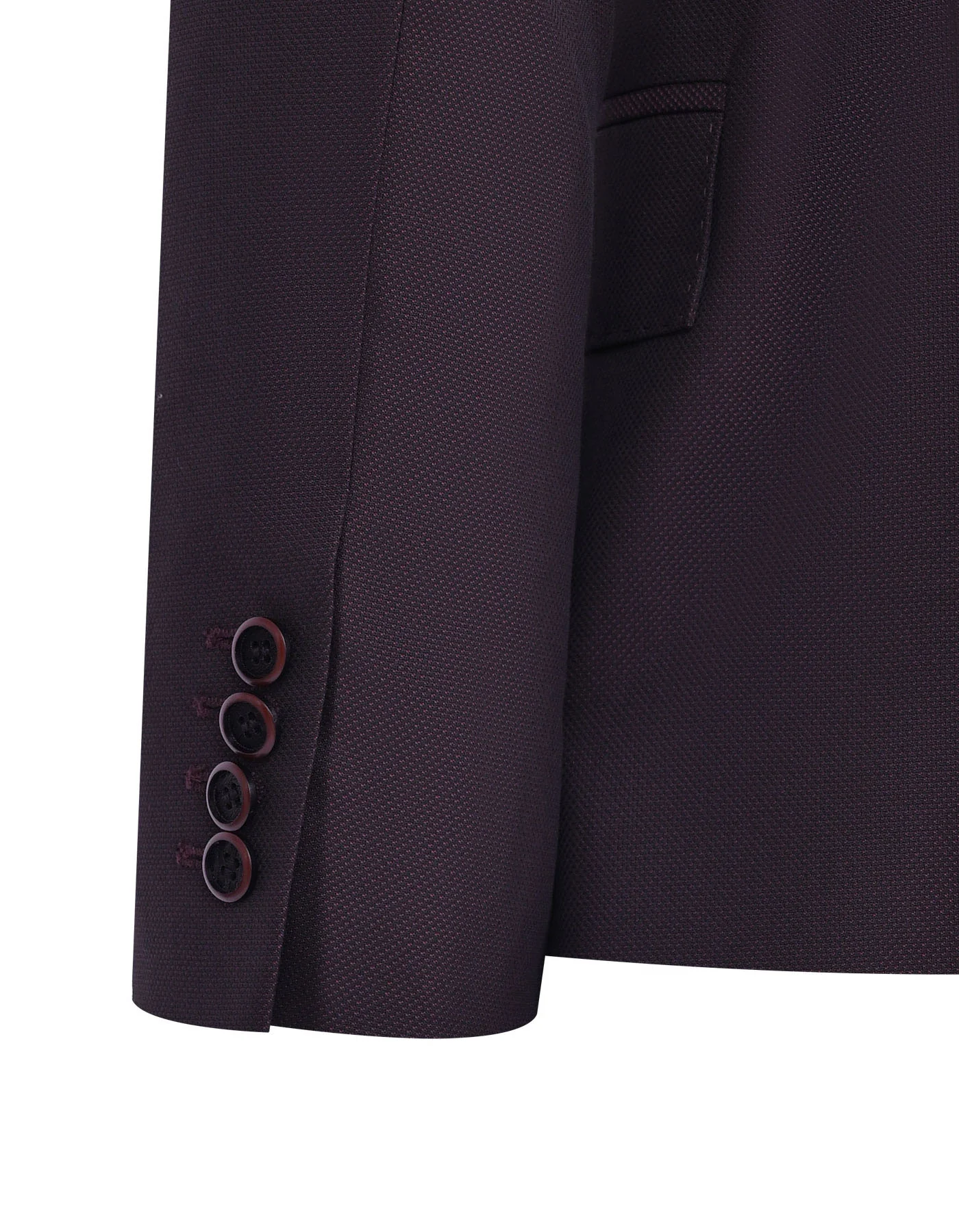 Maroon Texture Tailored Smart Fit Suit - Image 4