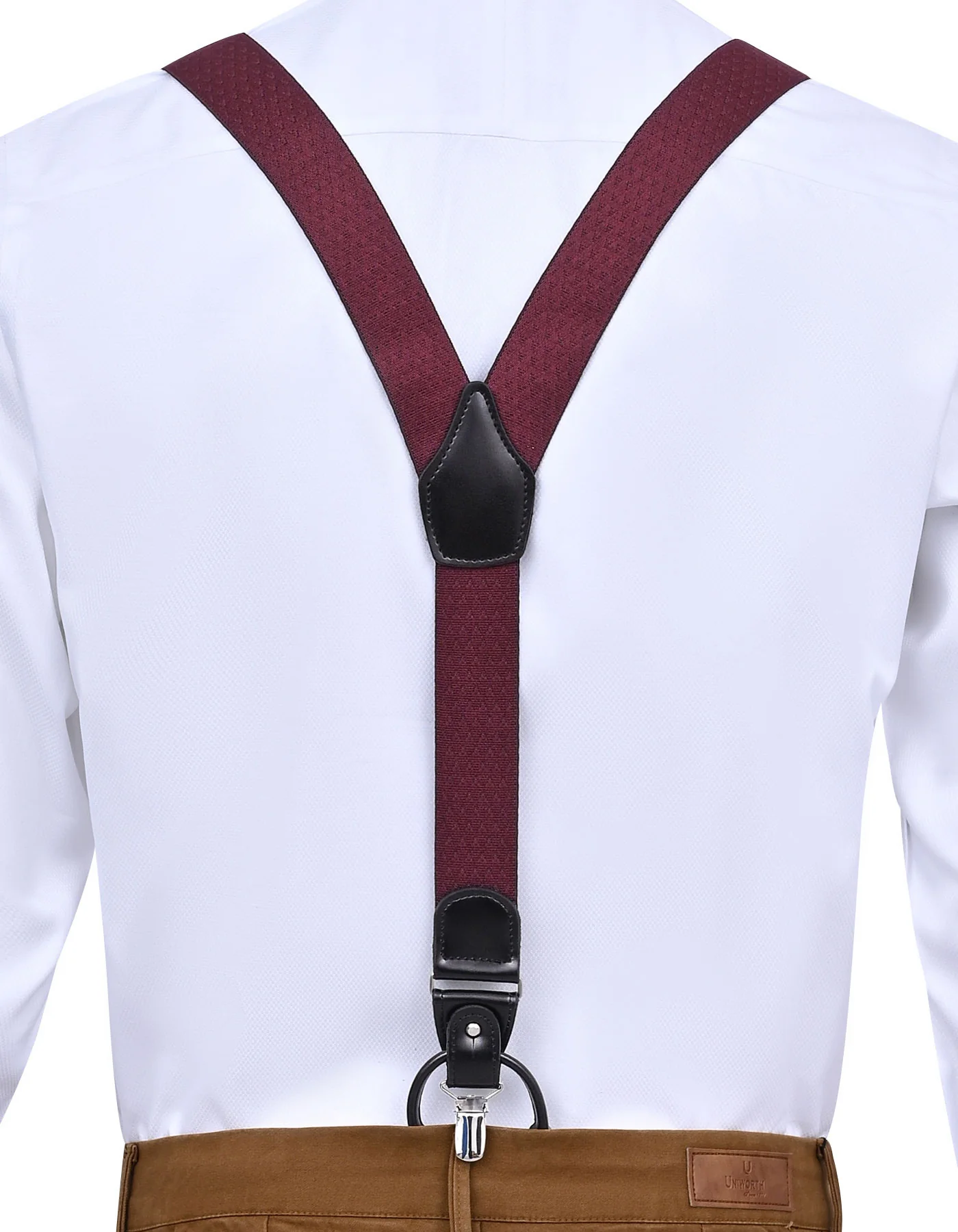 Maroon Y-Back Suspenders - Image 3