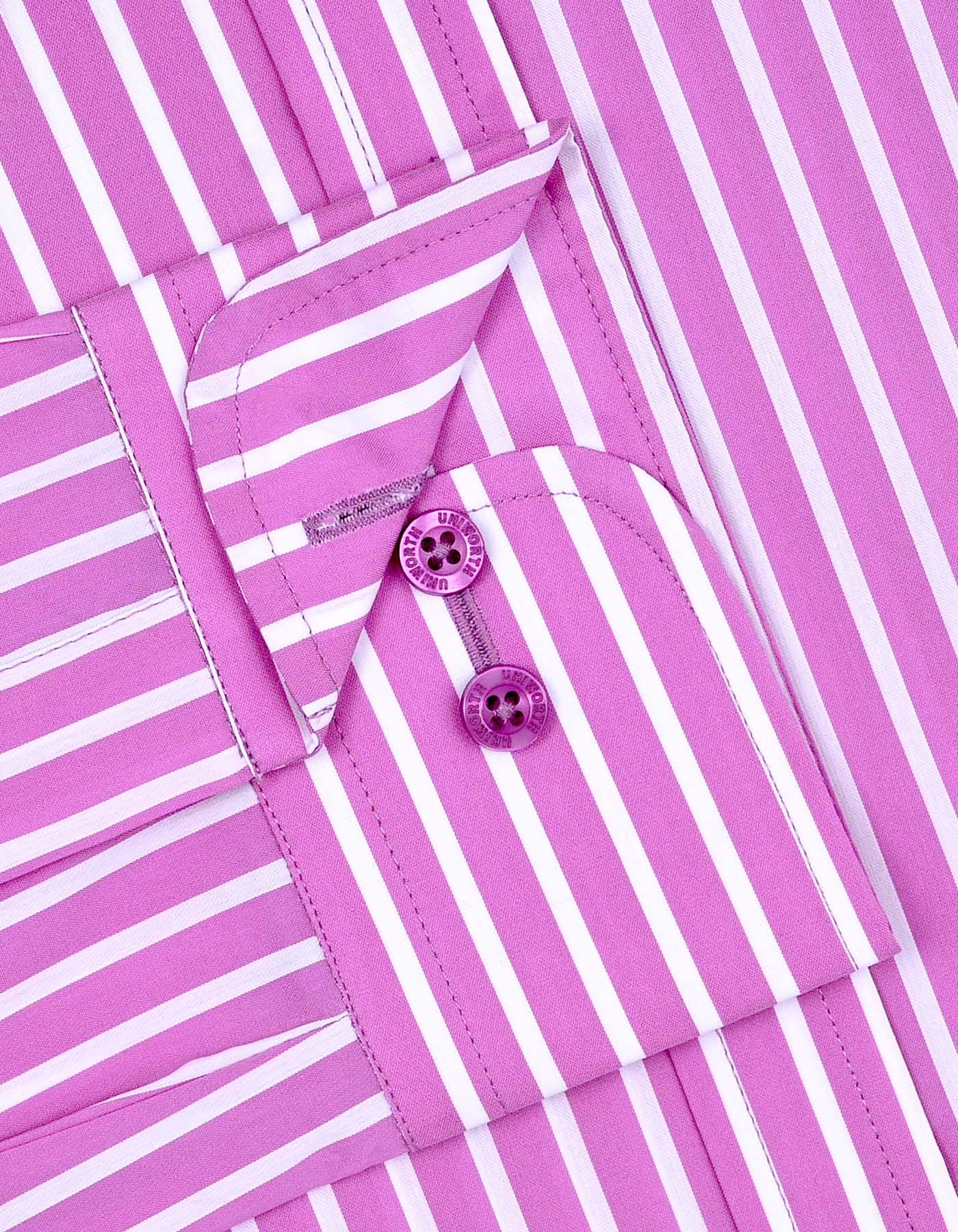 Mauve Stripe Classic Fit Shirt - Image 3