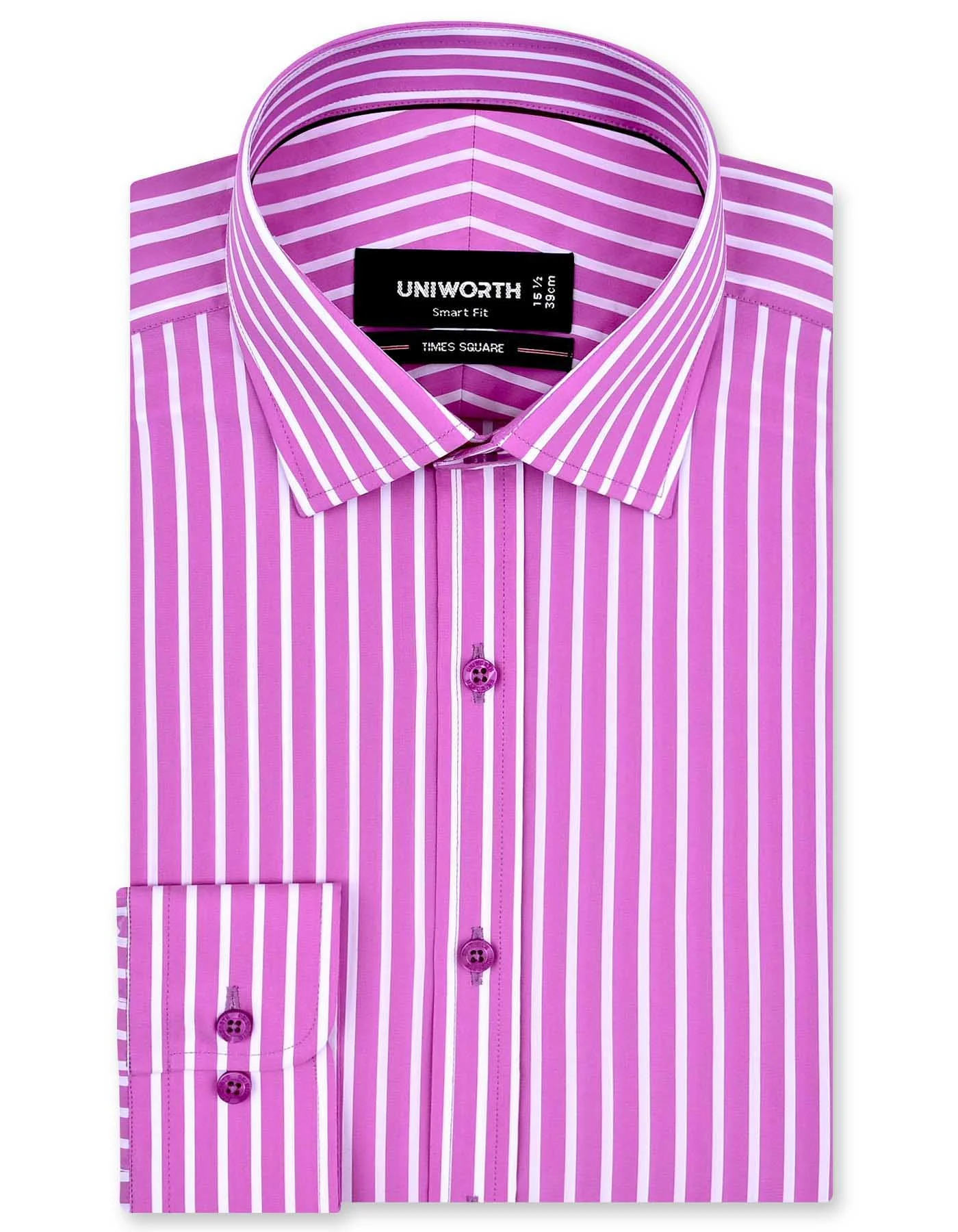 Mauve Stripe Tailored Smart Fit Shirt