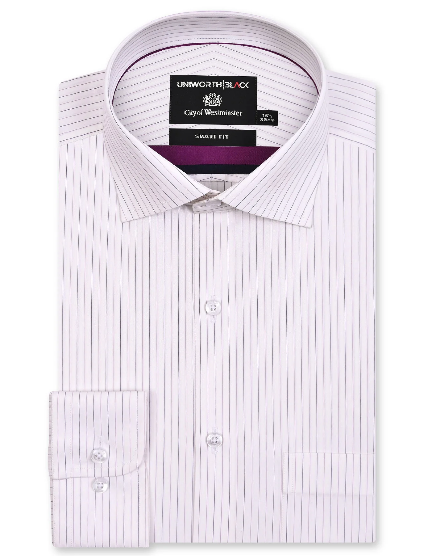Mauve Stripe Tailored Smart Fit Shirt