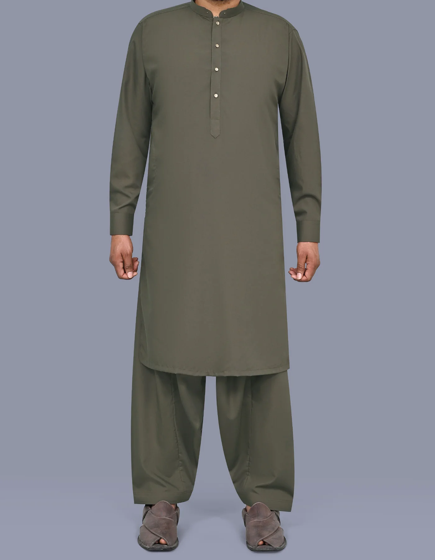 Mehndi Plain Kameez Shalwar