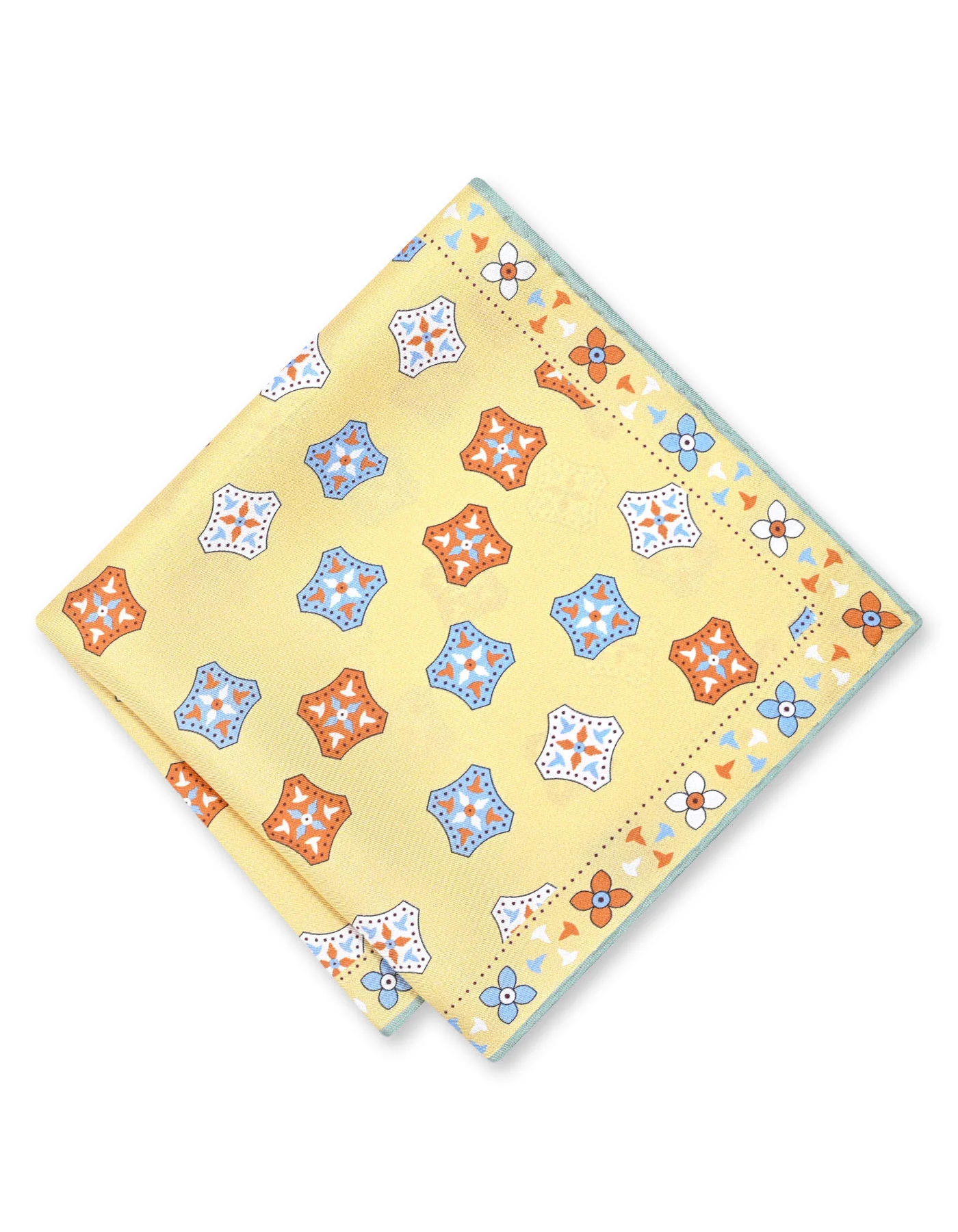 Mustard 100% Silk Pocket Square - Image 2