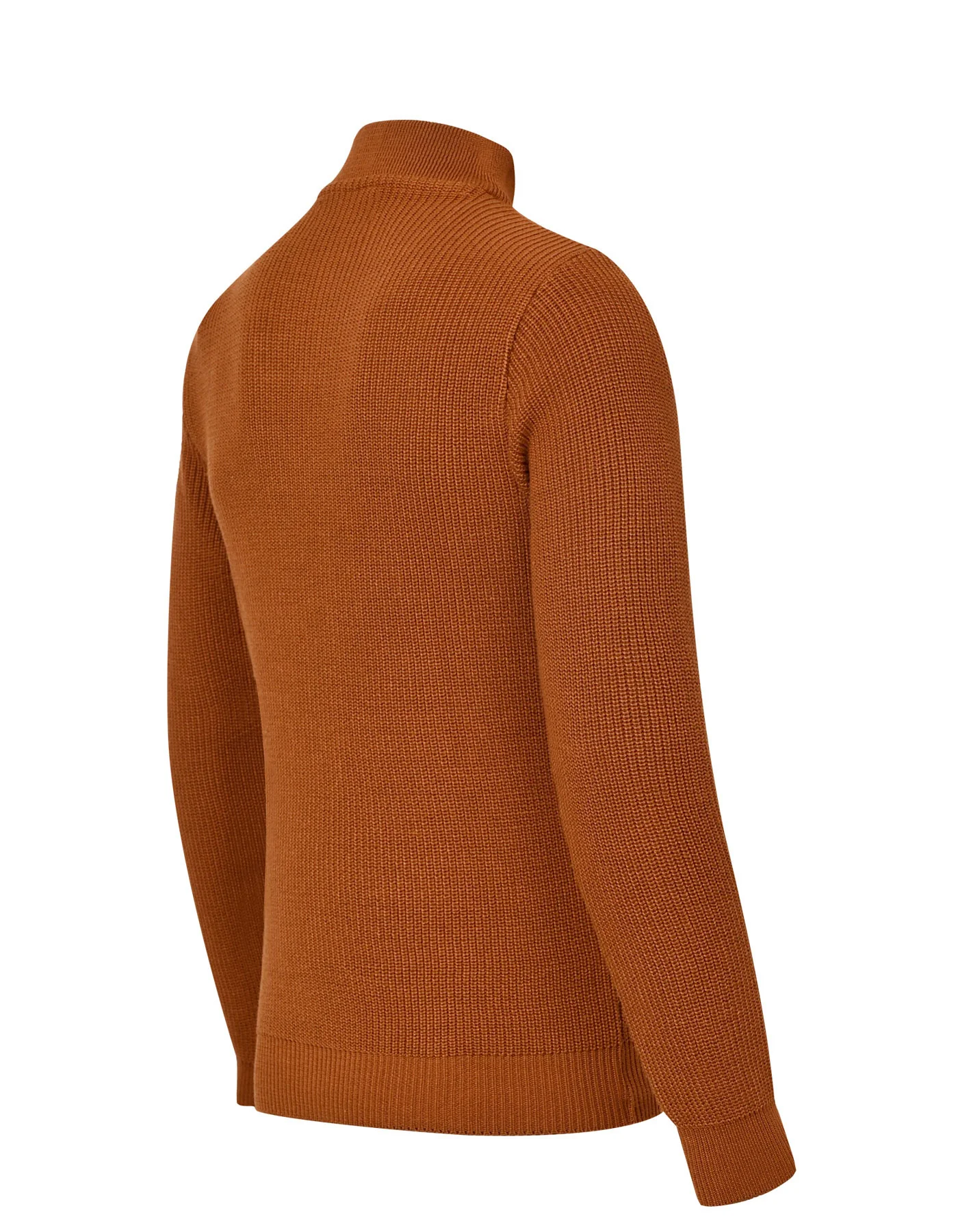 Mustard Plain Half Zipper Sweater - Image 6