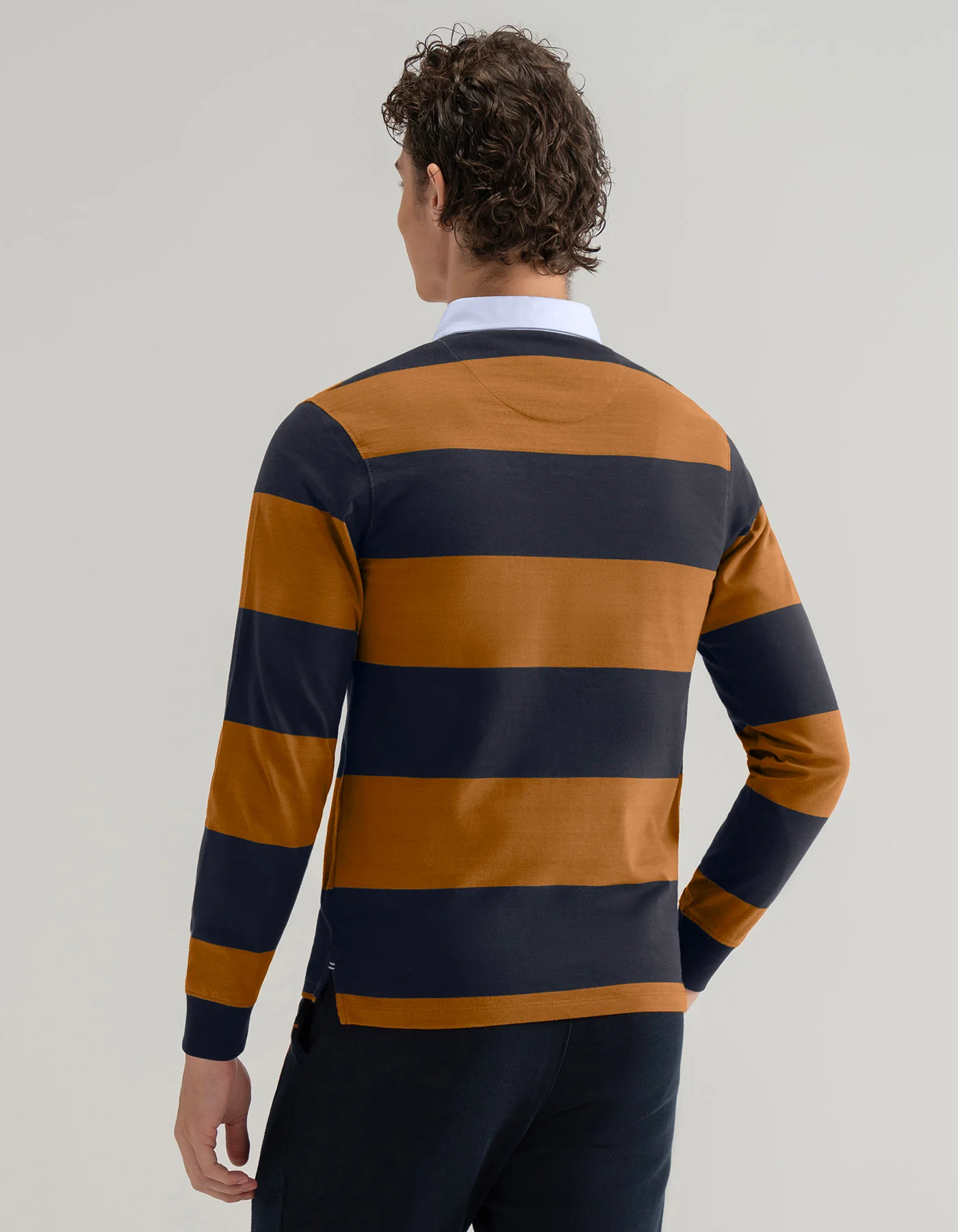 Mustard Stripe Cotton Rugby Polo - Image 4