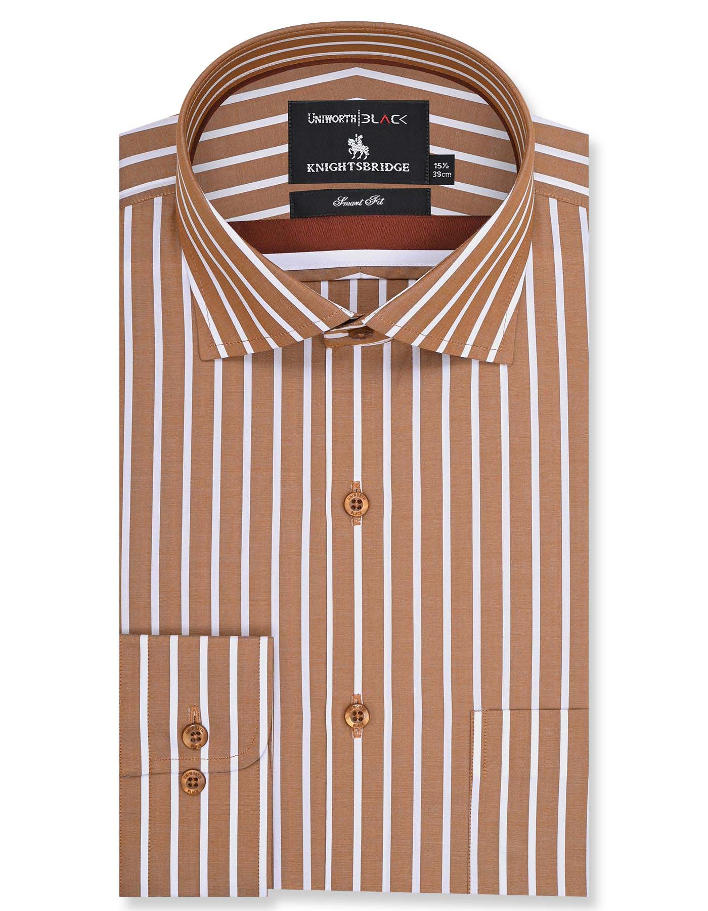 Mustard Stripe Tailored Smart Fit Shirt - Image 2