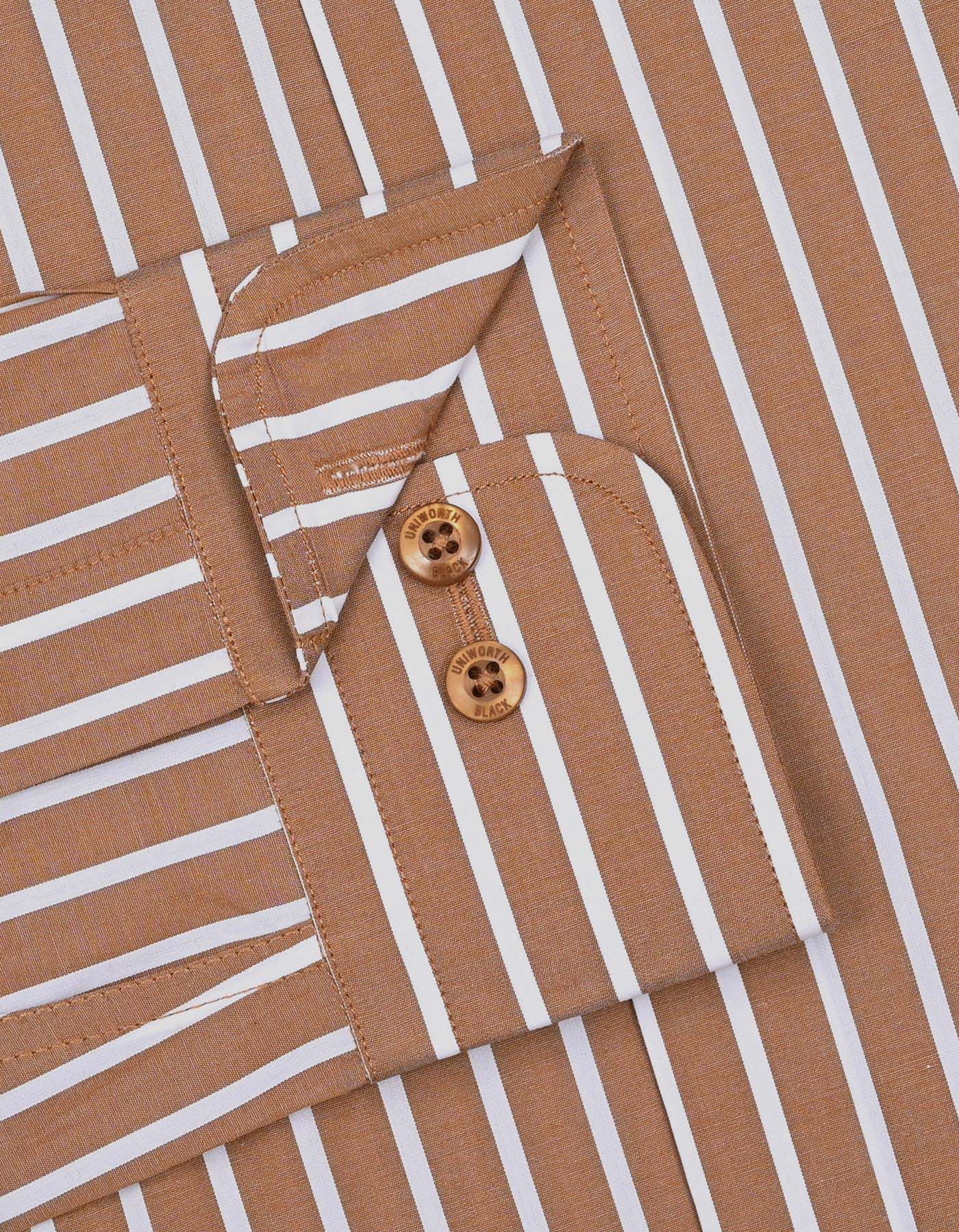 Mustard Stripe Tailored Smart Fit Shirt - Image 4