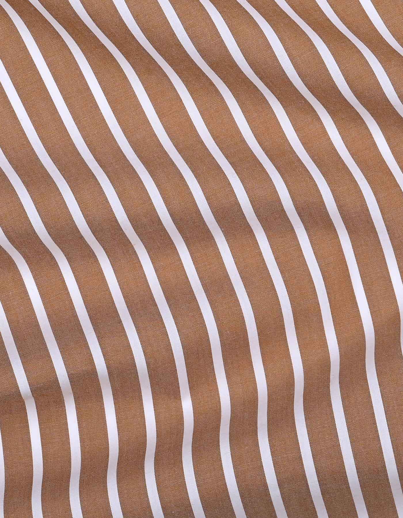 Mustard Stripe Tailored Smart Fit Shirt - Image 5