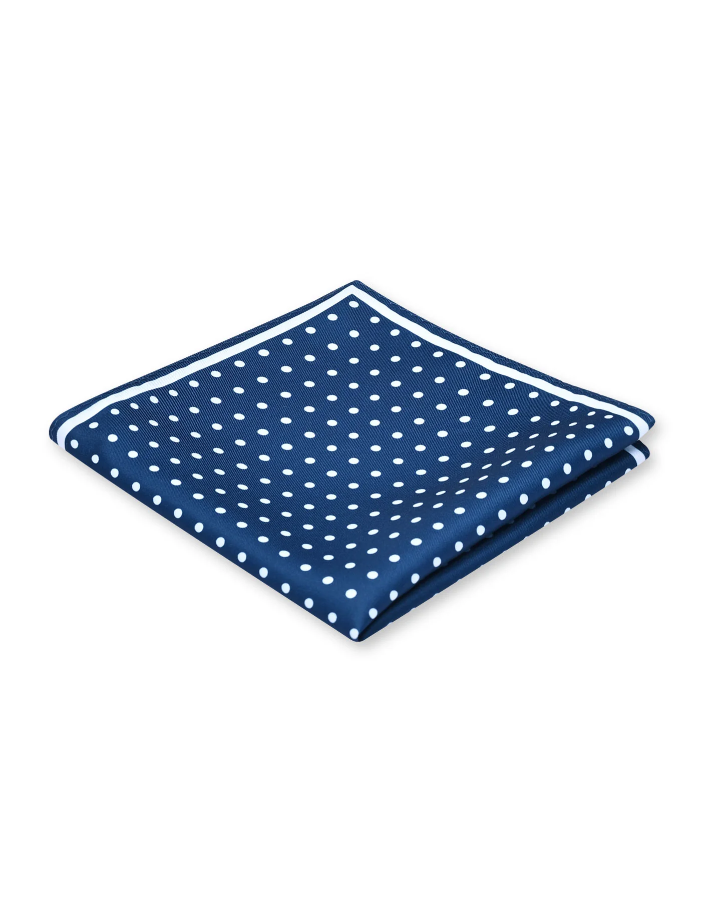 Navy Blue Dotted Pocket Square - Image 2