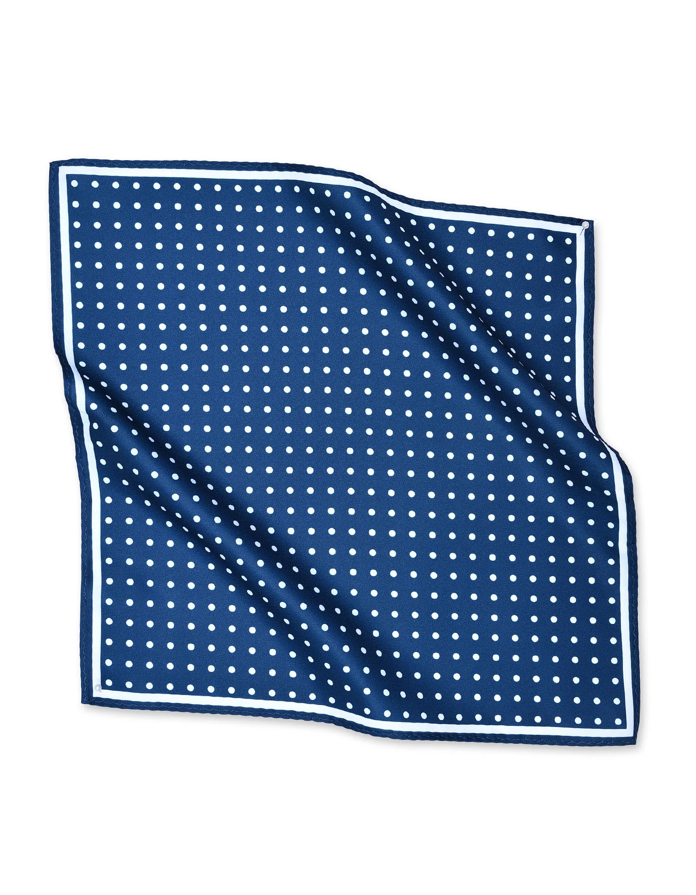 Navy Blue Dotted Pocket Square - Image 4