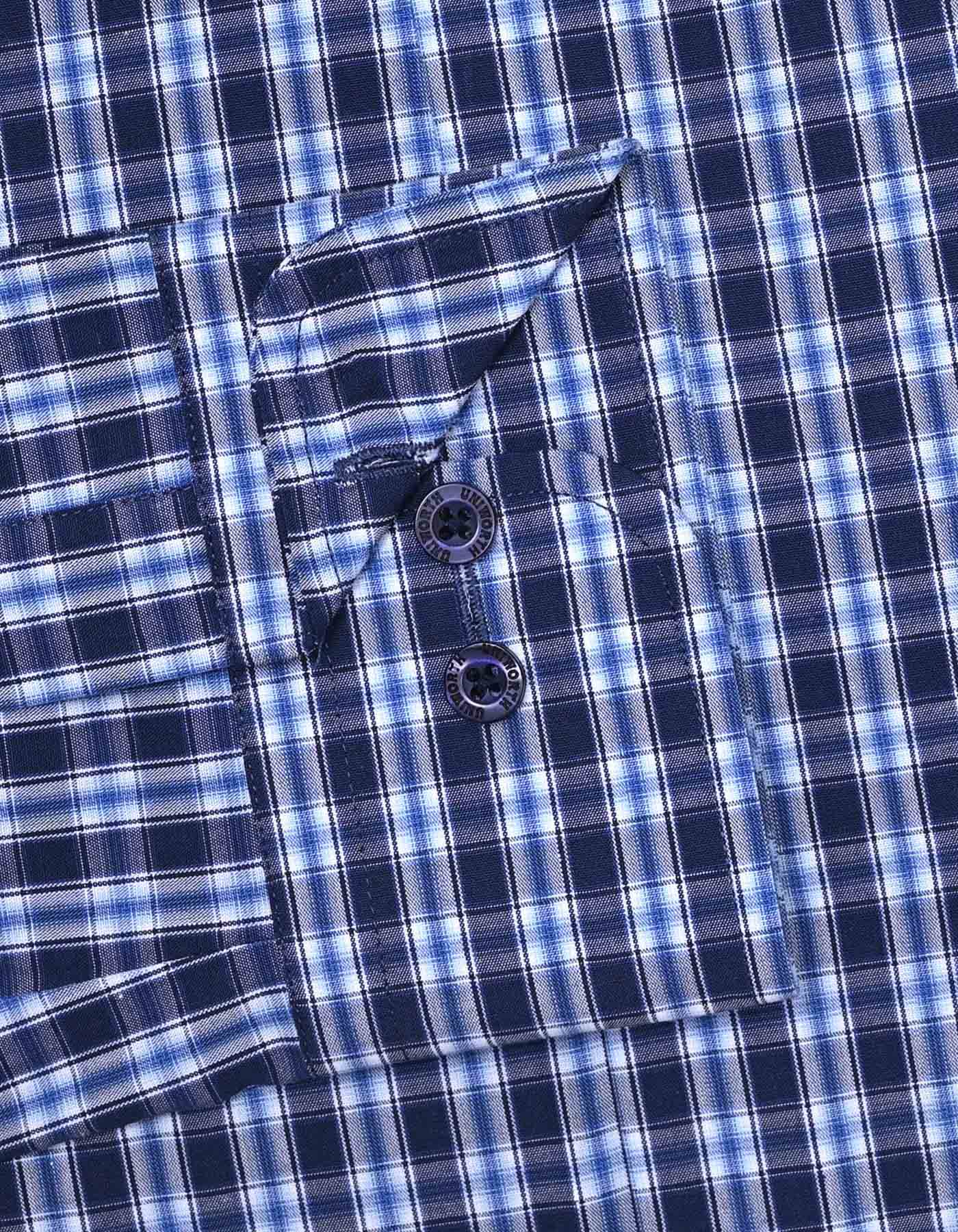Navy Check Classic Fit Shirt - Image 3