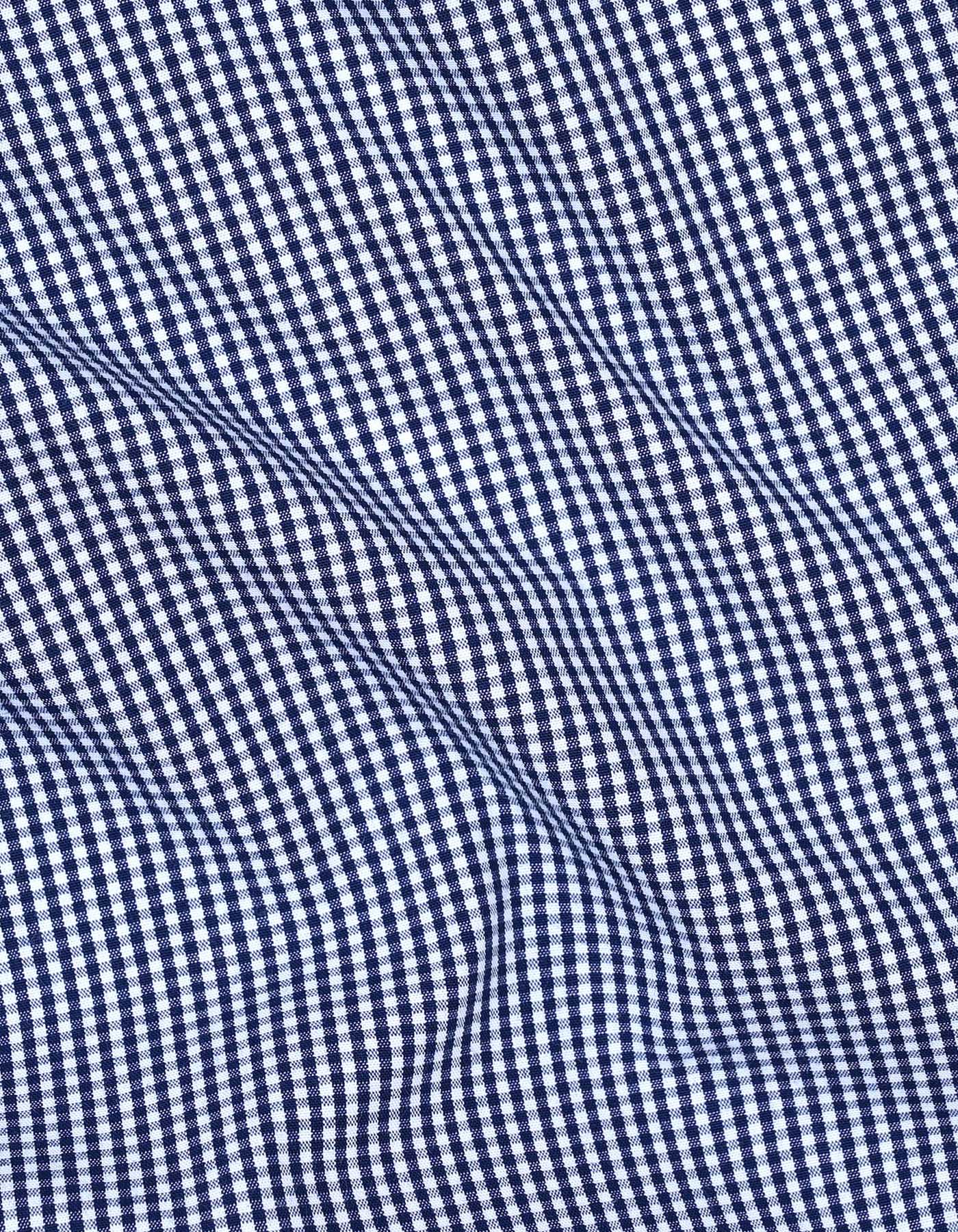 Navy Check Classic Fit Shirt - Image 5
