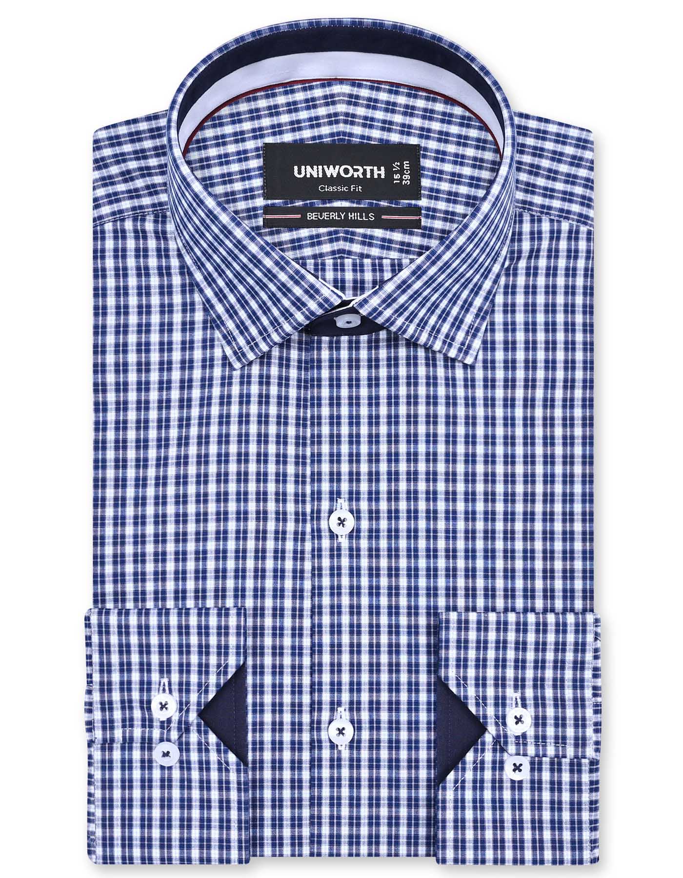 Navy Check Classic Fit Shirt