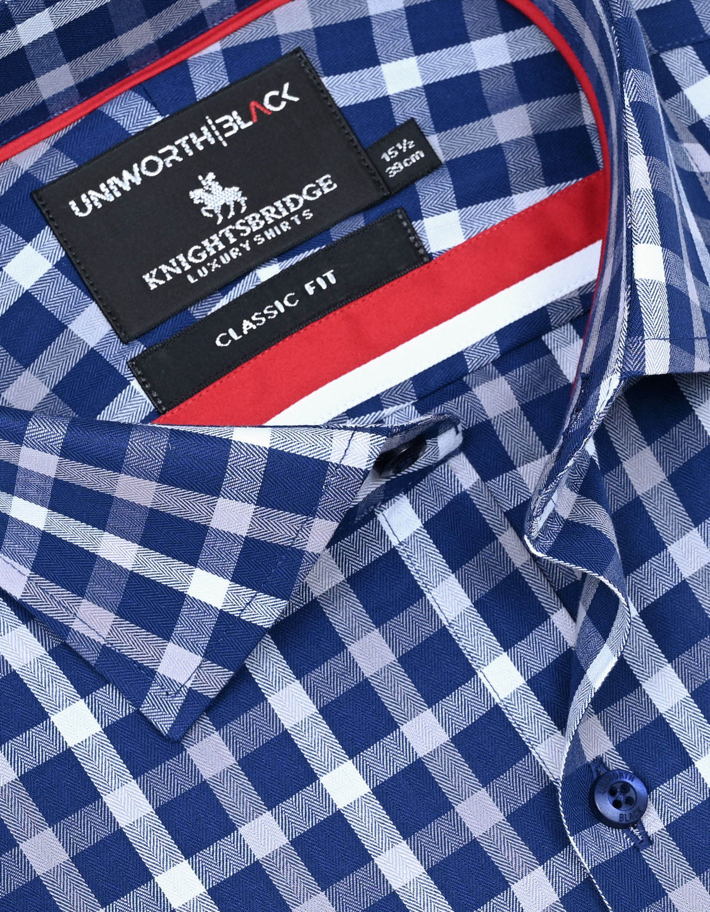 Navy Check Classic Fit Shirt - Image 2