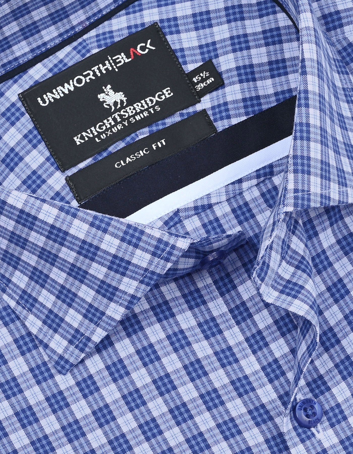 Navy Check Classic Fit Shirt - Image 2