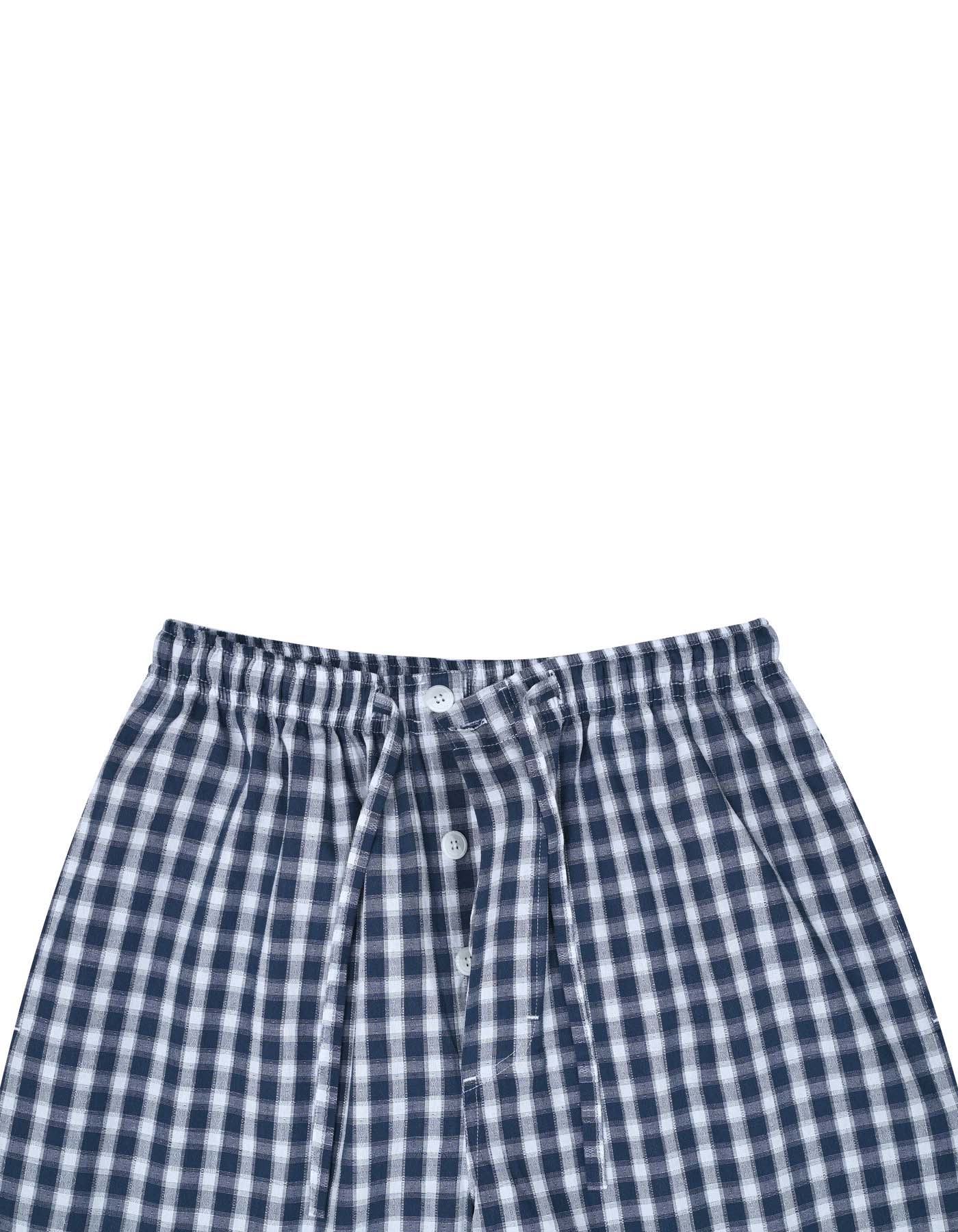 Navy Check Cross Pocket Woven Pajama - Image 2