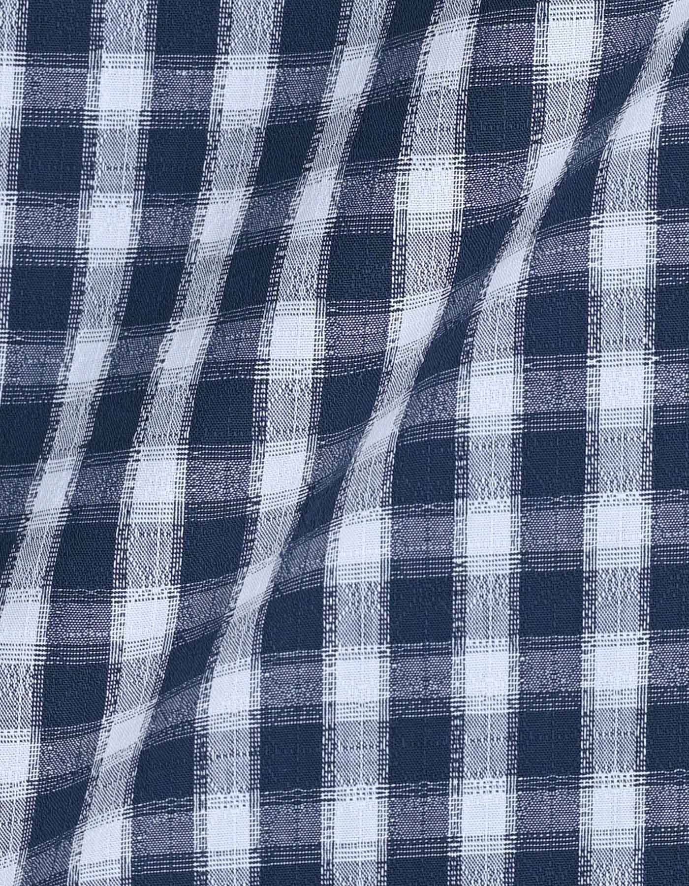 Navy Check Cross Pocket Woven Pajama - Image 4