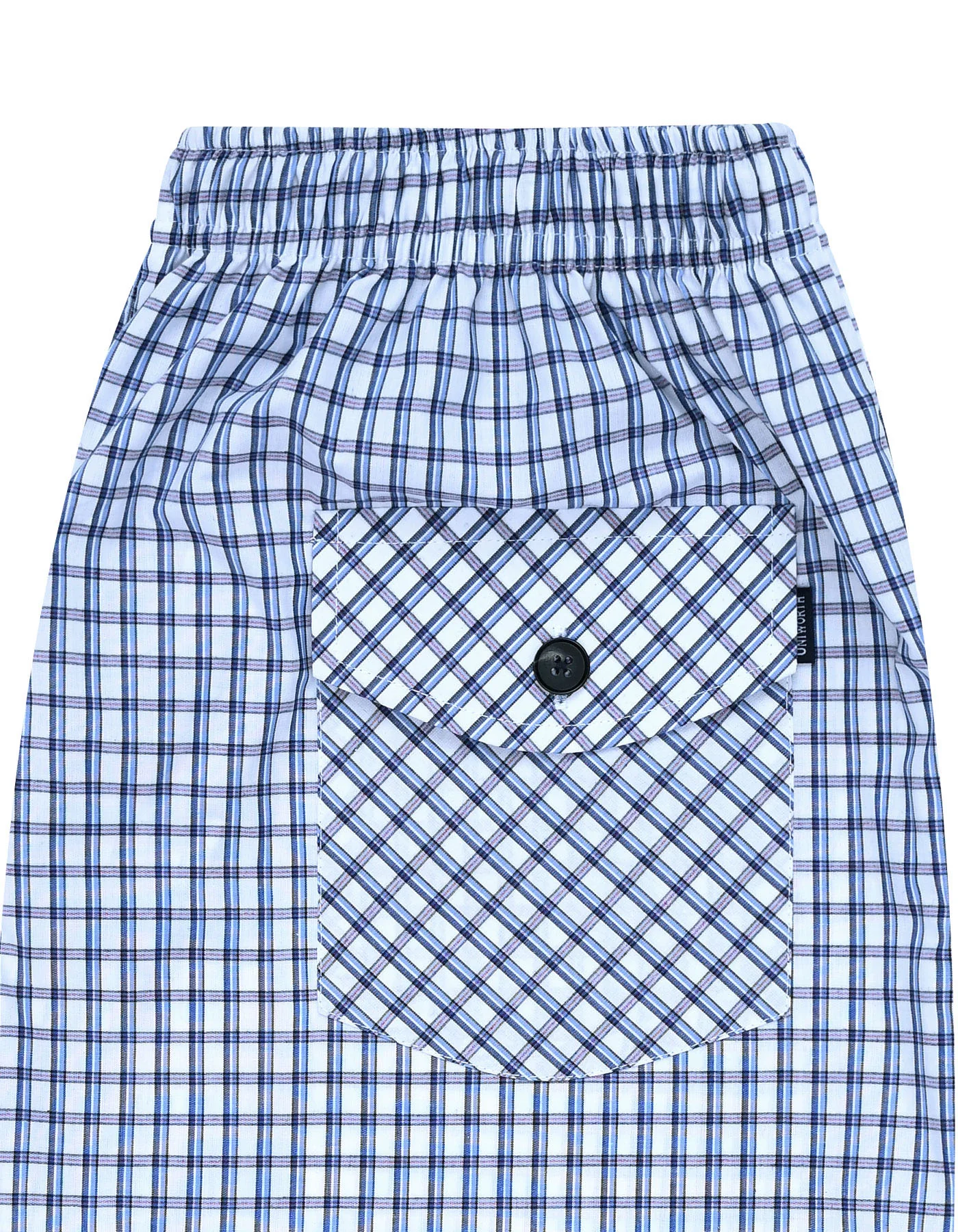 Navy Check Cross Pocket Woven Pajama - Image 3