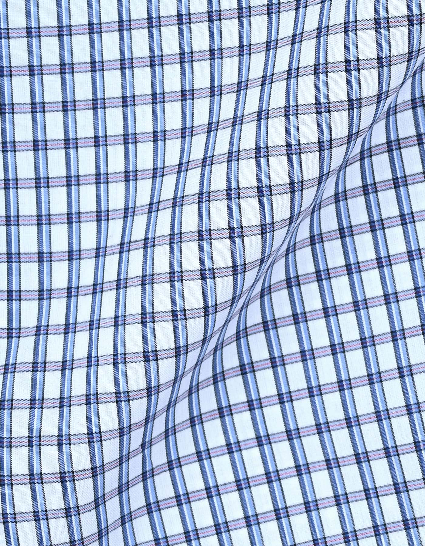 Navy Check Cross Pocket Woven Pajama - Image 4