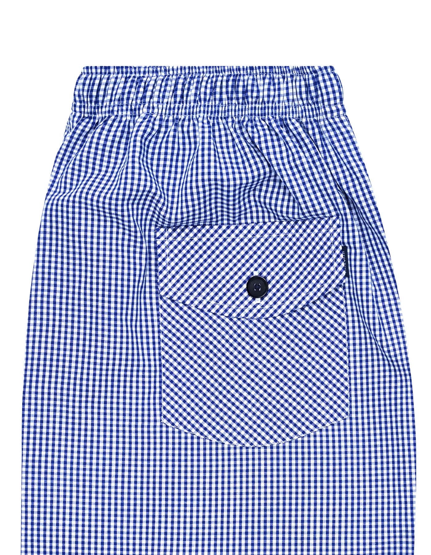 Navy Check Cross Pocket Woven Pajama - Image 3