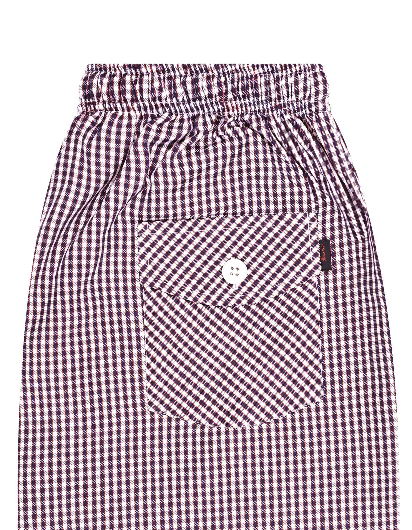 Navy Check Cross Pocket Woven Pajama - Image 3