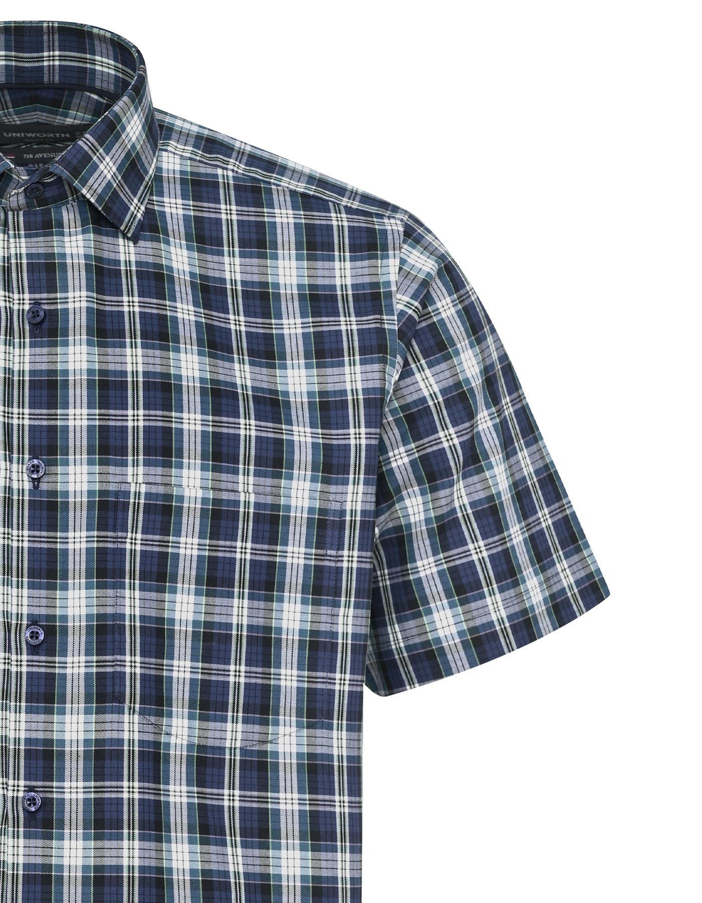 Navy Check Smart Fit Shirt - Image 3